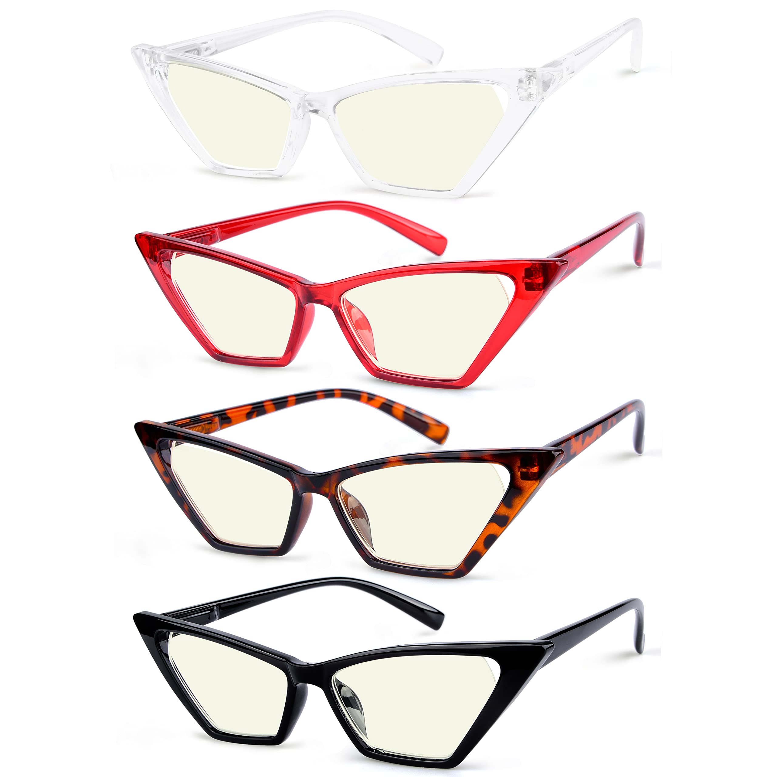 Eyekepper 5-Pack Cat Eye Reading Glasses for Women - Oversized Fashion Readers with +1.0 to +3.5 Magnification - Perfect for Reading, Working, and Computer Use