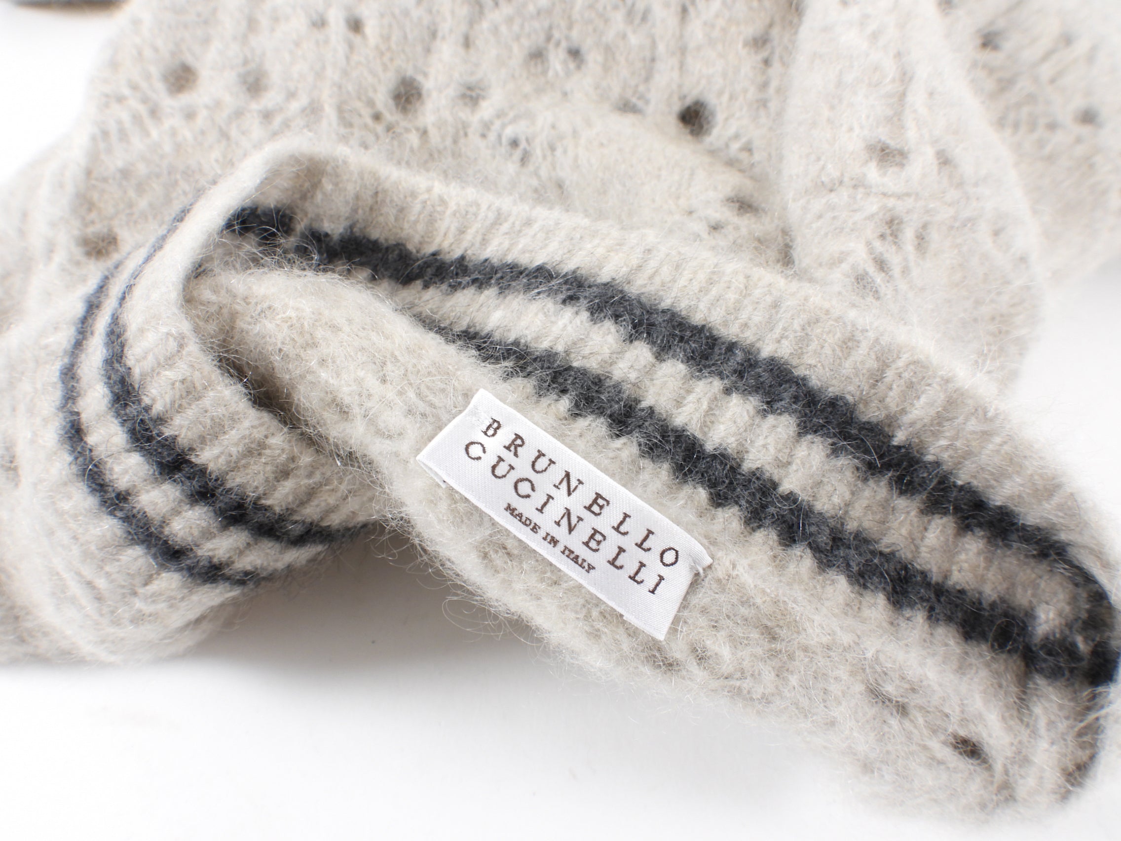 Brunello Cucinelli Light Taupe Mohair Knit Crop Cardigan Sweater for Women - Size S (4/6) - Perfect for Office Wear, Date Nights & Fall Layering