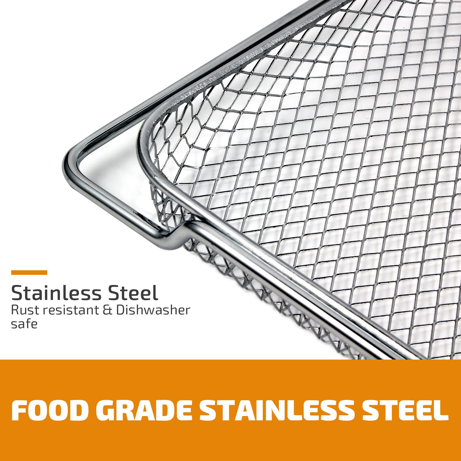 Stainless Steel Replacement Air Fryer Basket for Ninja Foodi DT251 DT201 - Compatible with Ninja Foodi 10-in-1 Smart XL Air Fry Oven - Perfect for Healthy Cooking, Crispy Fried Foods & Family Meals