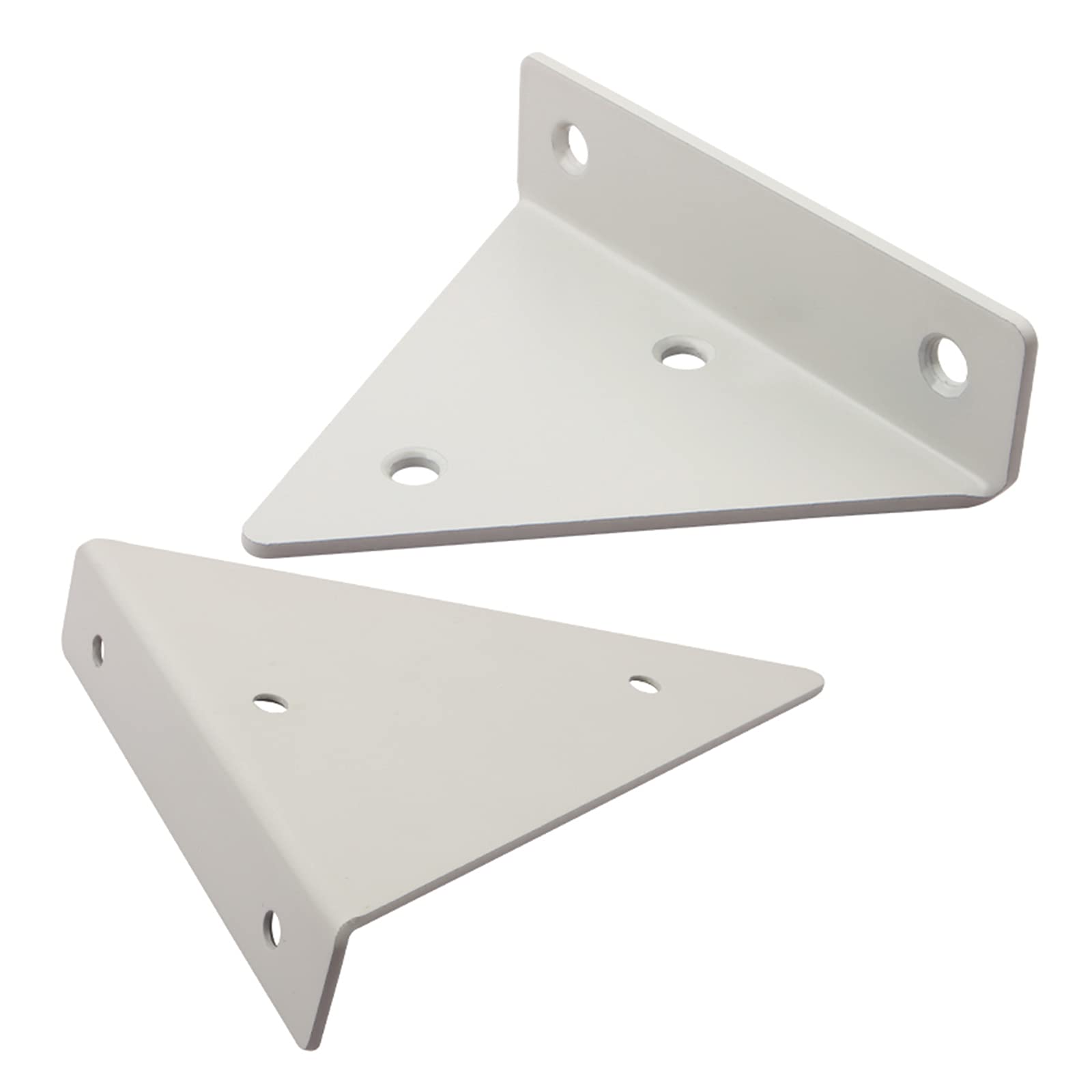 2 Pack Black/White Metal Hidden Shelf Brackets - Heavy Duty Wall Mounted Shelf Supports (8×10cm/3.1×3.9in) with Screws - Space Saving Decorative Brackets for Floating Shelves in Living Room, Bedroom & Kitchen Storage
