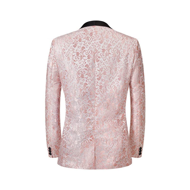 Men's 2-Piece Floral Suit Set - Slim Fit Jacquard Blazer & Pants with Shawl Lapel | Formal Wedding, Business Attire & Special Occasion Outfit