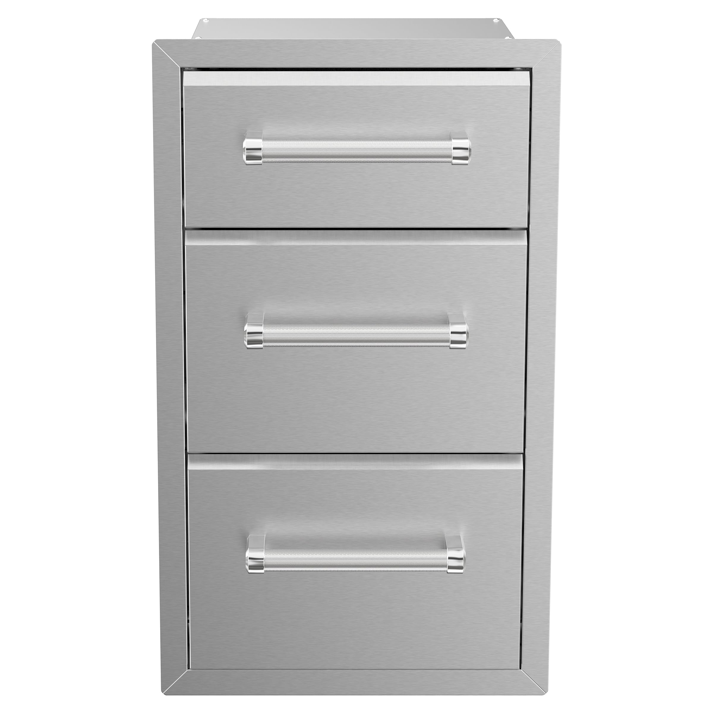 Stainless Steel Built-in Vertical Triple Drawers for Outdoor Kitchen & BBQ Grill Islands - 6