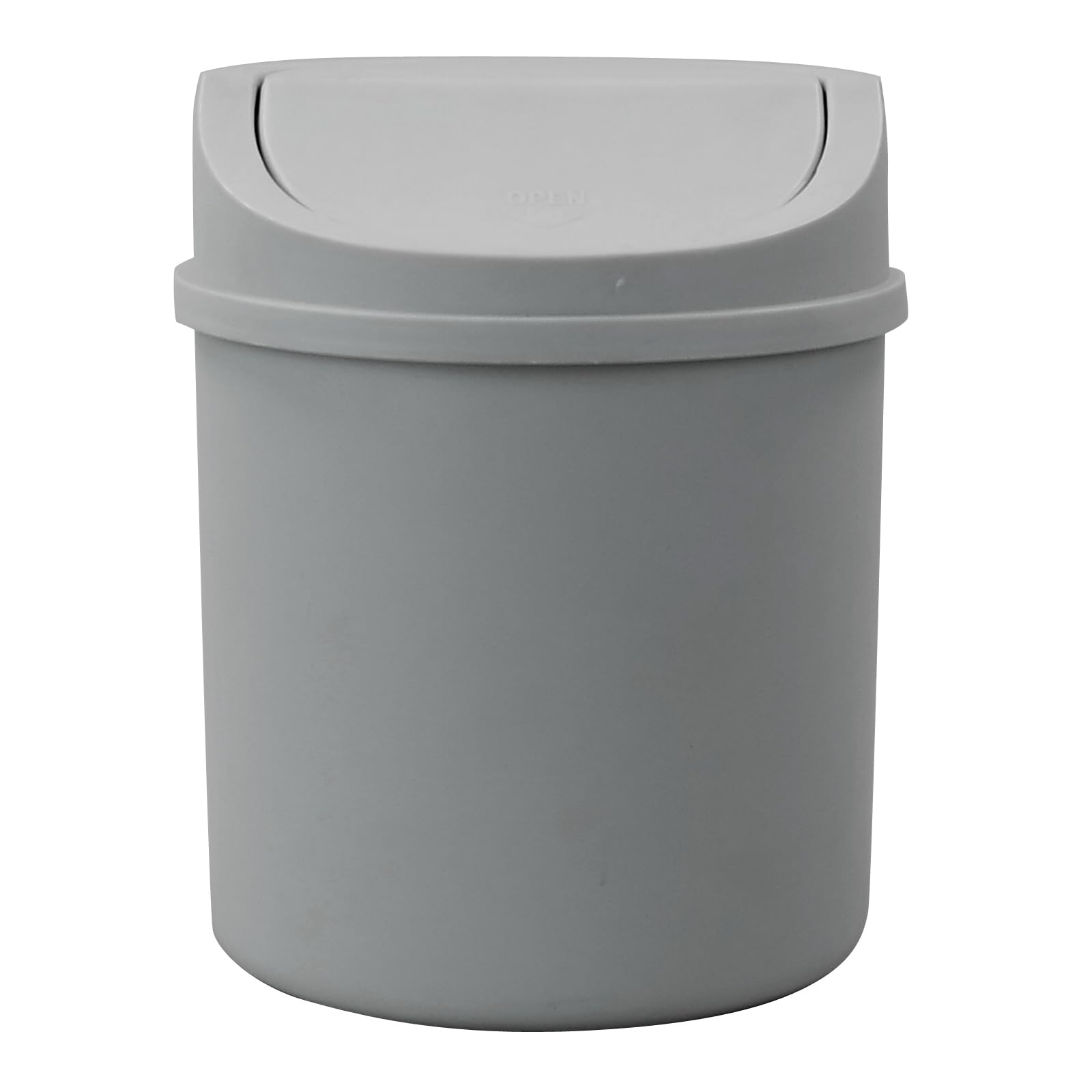 Mini Swing-Top Trash Can - 0.7 Gallon Small Plastic Waste Bin with Lid, Gray - Perfect for Office, Bathroom, Bedroom & Car Use