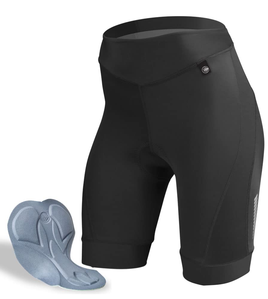 Women's Elite Padded Cycling Shorts - Premium Long Distance Biking Shorts for Women - High Performance Breathable Bike Shorts - Made in USA - Perfect for Road Cycling, Spinning Classes & Outdoor Workouts