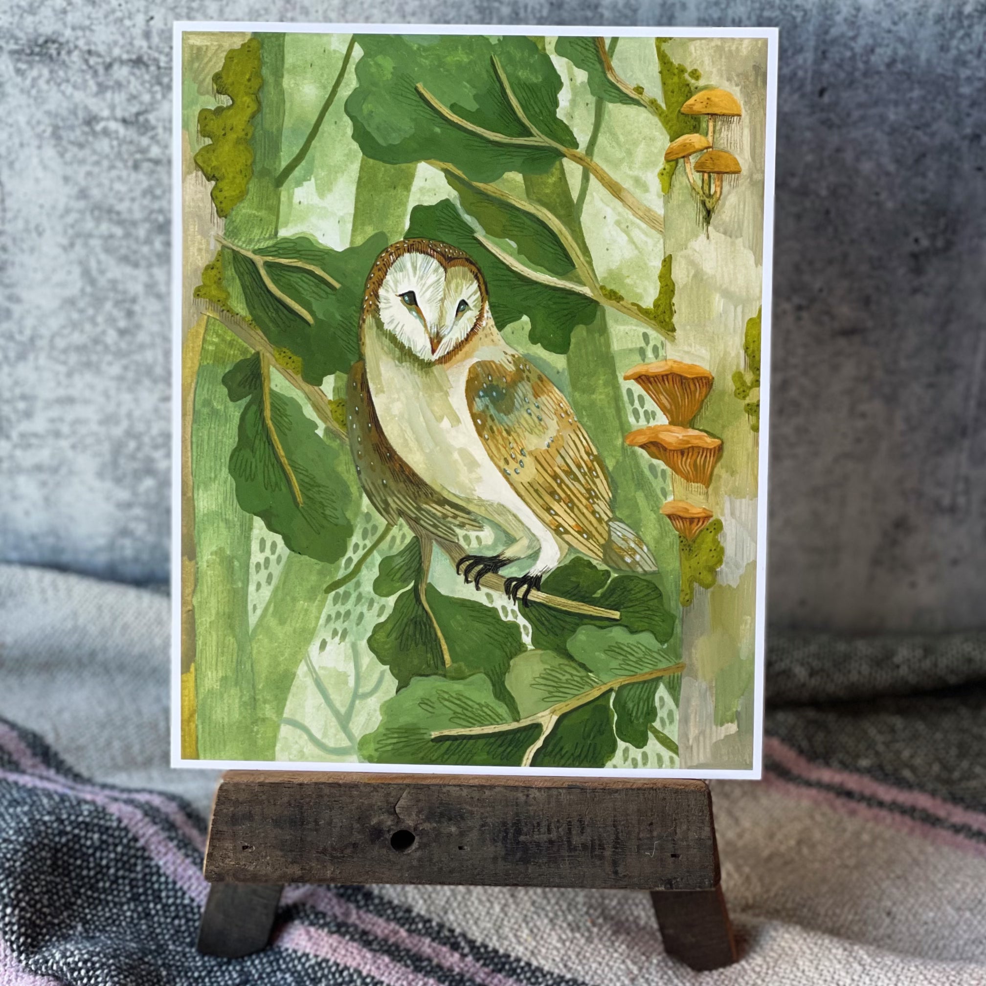 Forest Barn Owl Print Wall Art - Beautiful Owl Painting for Home & Office Decor - Perfect for Living Room, Bedroom, Nursery & Gifts