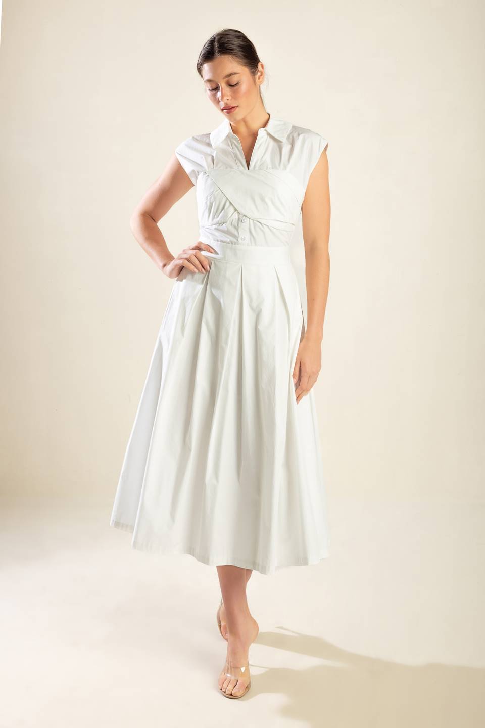 Dreamy Impression Floral Woven Midi Dress for Women - Boho Summer Beach Dress for Vacation, Date Night & Casual Outings