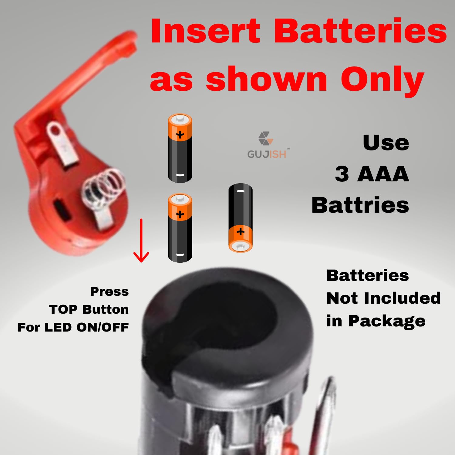 GUJISH 8-in-1 Multi-Function Screwdriver Set with 6 Built-in LED Lights | Professional Compact Tool Kit for Home Repairs, Office Use, Car Maintenance & DIY Projects | Perfect for Electrical Work, Phone Repair & Small Appliance Fixing