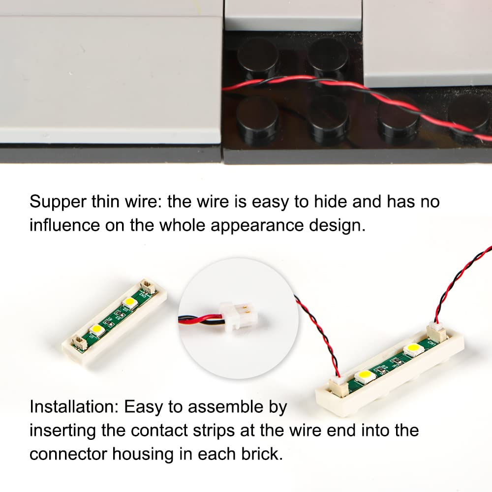 20pcs 1X4 LED Lighting Kit - USB Powered DIY Bricks City Building Blocks - Compatible with Lego 3710 (Warm White) - Perfect for Home Decoration, Model Lighting and Creative Gifts