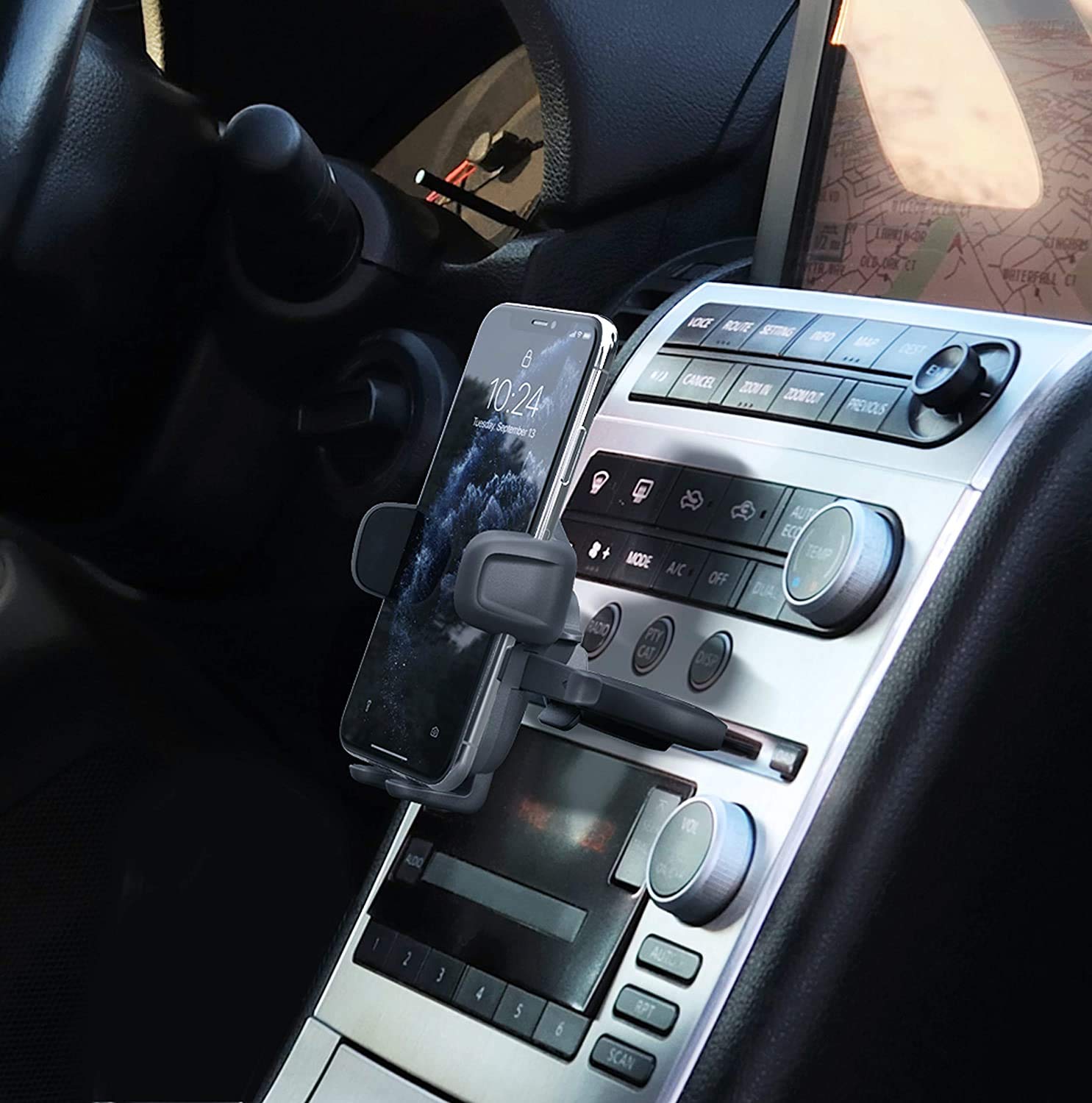 iOttie Easy One Touch 5 CD Slot Universal Car Phone Mount Holder - Compatible with iPhone, Samsung, Moto, Huawei, Nokia, LG & Most Smartphones - Perfect for Hands-Free Driving & GPS Navigation