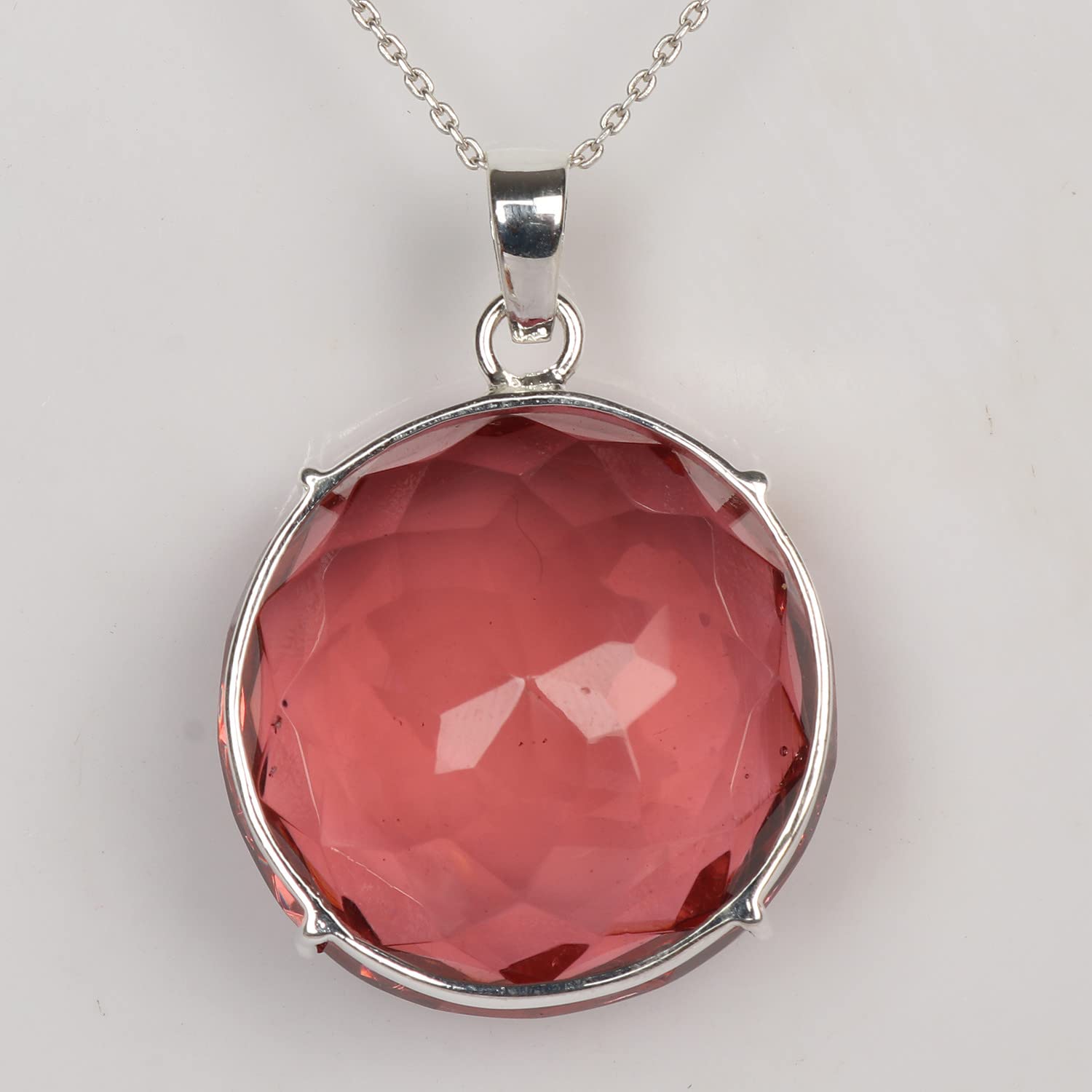 GEMHUB 100-Piece Color Changing Alexandrite Gemstone Pendant - Sterling Silver Round Cut Necklace Charm for Women - Perfect for Birthdays, Anniversaries & Special Occasions