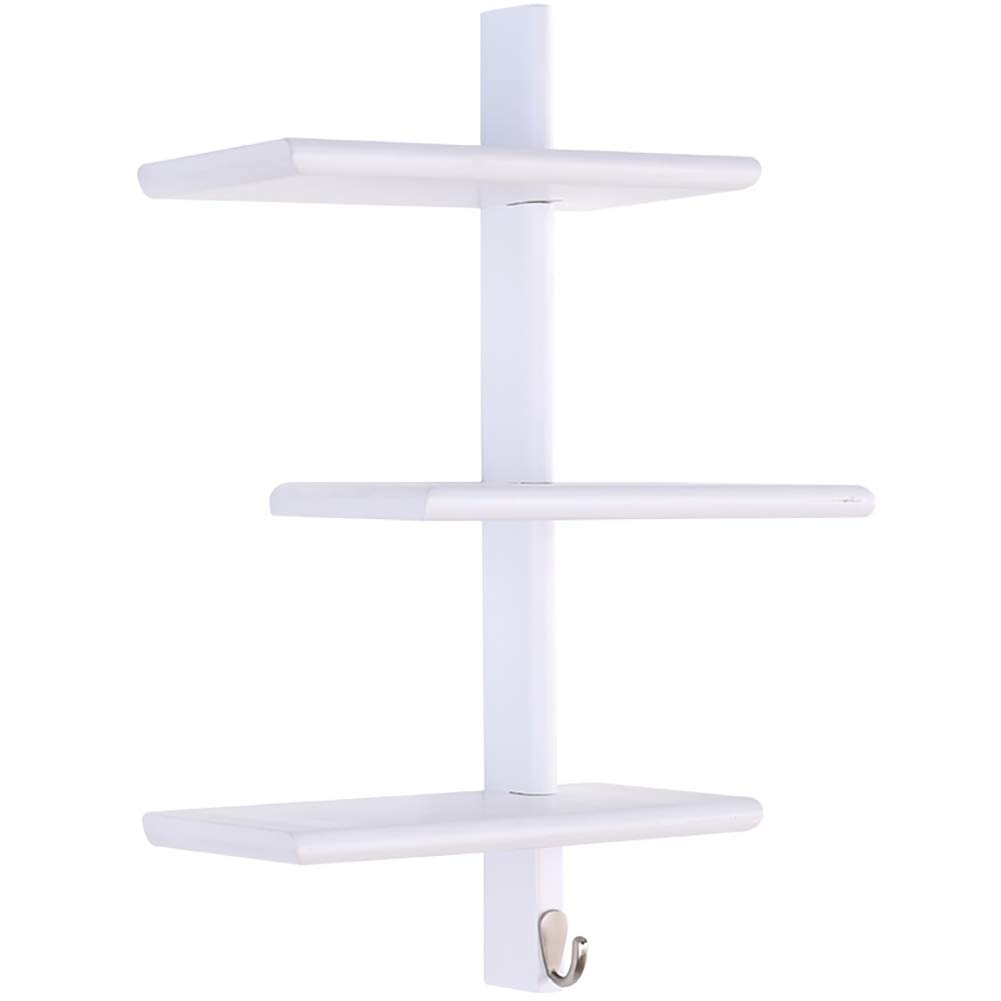 GUOWEI Floating Wall Shelf - Rustic Wooden Storage Organizer for Bedroom, Living Room, Kitchen - 3 Colors & Sizes (White, 52cm Height) - Perfect for Displaying Decor, Books & Essentials
