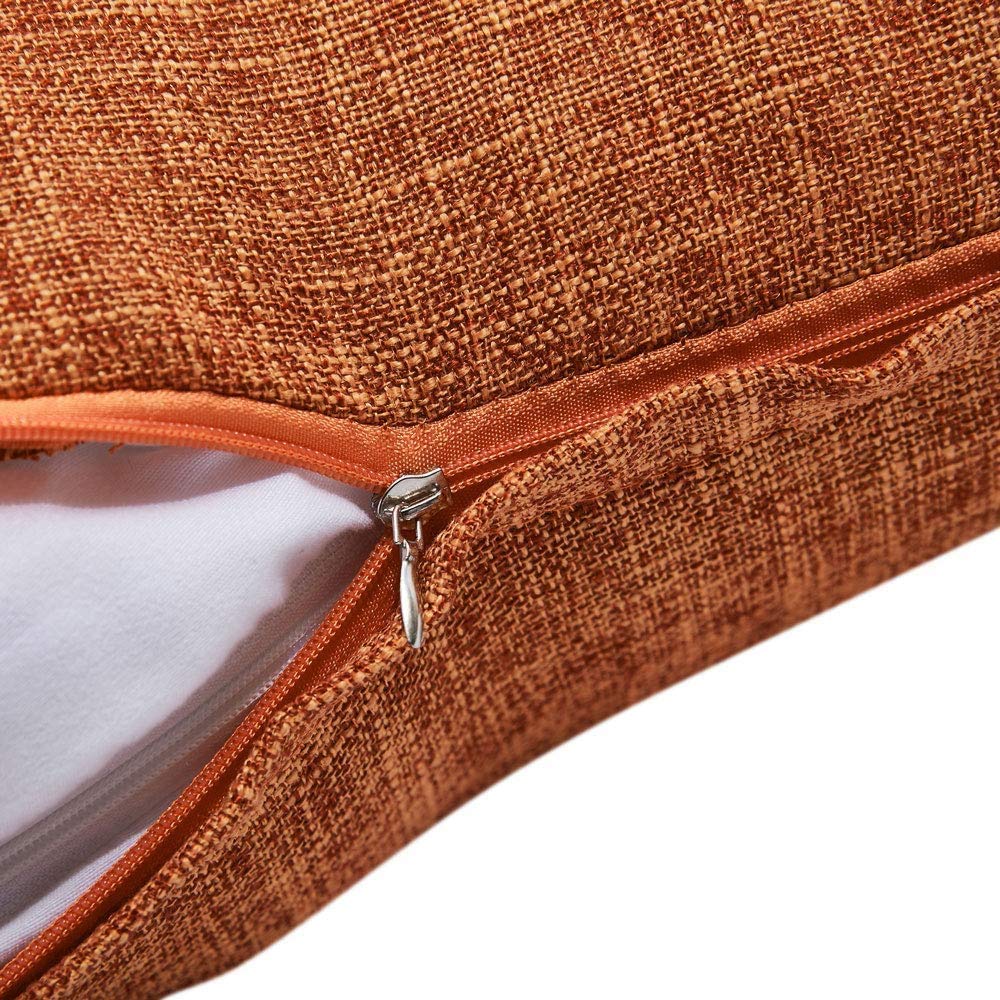 Anickal 24x24 Inch Thanksgiving Pillow Covers Set of 2 - Burnt Orange Rustic Linen Square Throw Pillow Cases for Couch, Sofa & Farmhouse Decor - Fall Home Decorations for Thanksgiving, Autumn & Seasonal Living Room Accents