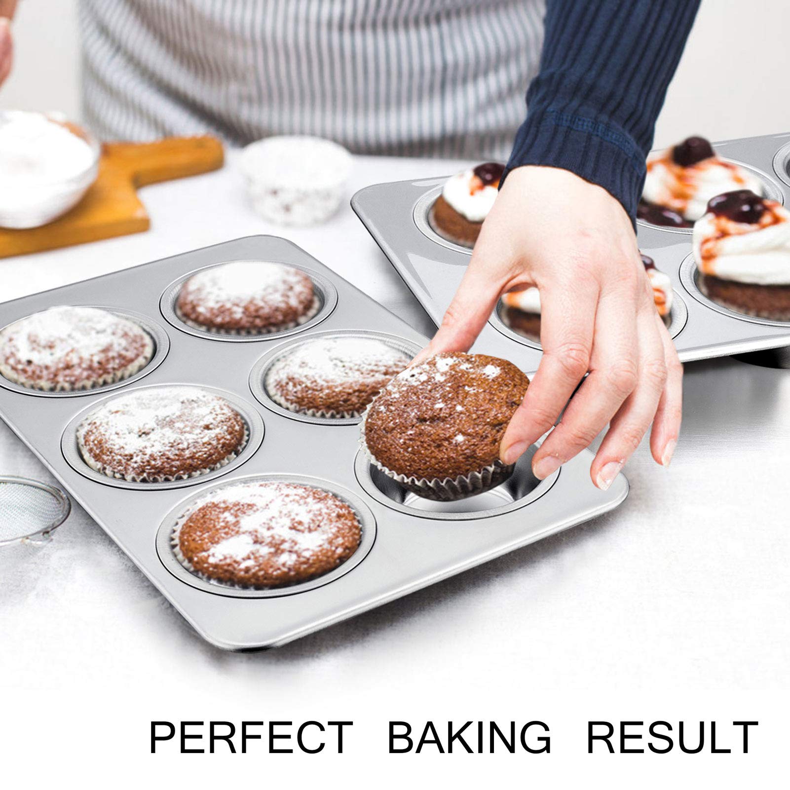 Premium Non-Toxic Muffin Pans for Baking - 2-Piece Cupcake Pan Set for Cakes, Cornbread, Quiche & More | Oven & Dishwasher Safe | Perfect for Home Baking, Parties & Holiday Treats