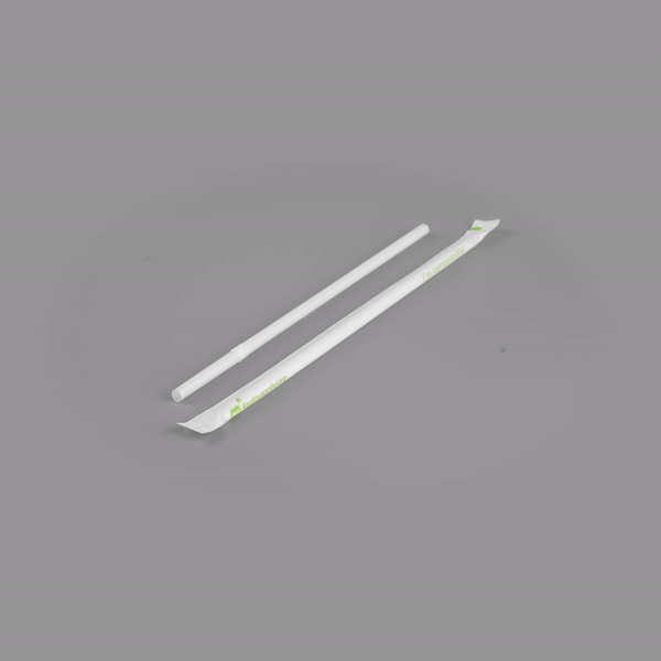 Eco-Friendly Compostable PLA/PBAT Plastic Straws - Flexible, Wrapped, 8 1/4 Inch, 100 Count Box - Perfect for Restaurants, Cafes & Parties