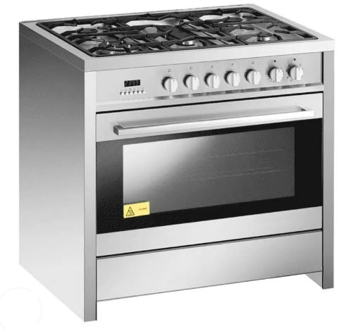 EF GC AE9650 A SS 90cm Freestanding Electric Cooker with Oven - Stainless Steel Design for Modern Kitchens | Perfect for Baking, Roasting & Family Cooking