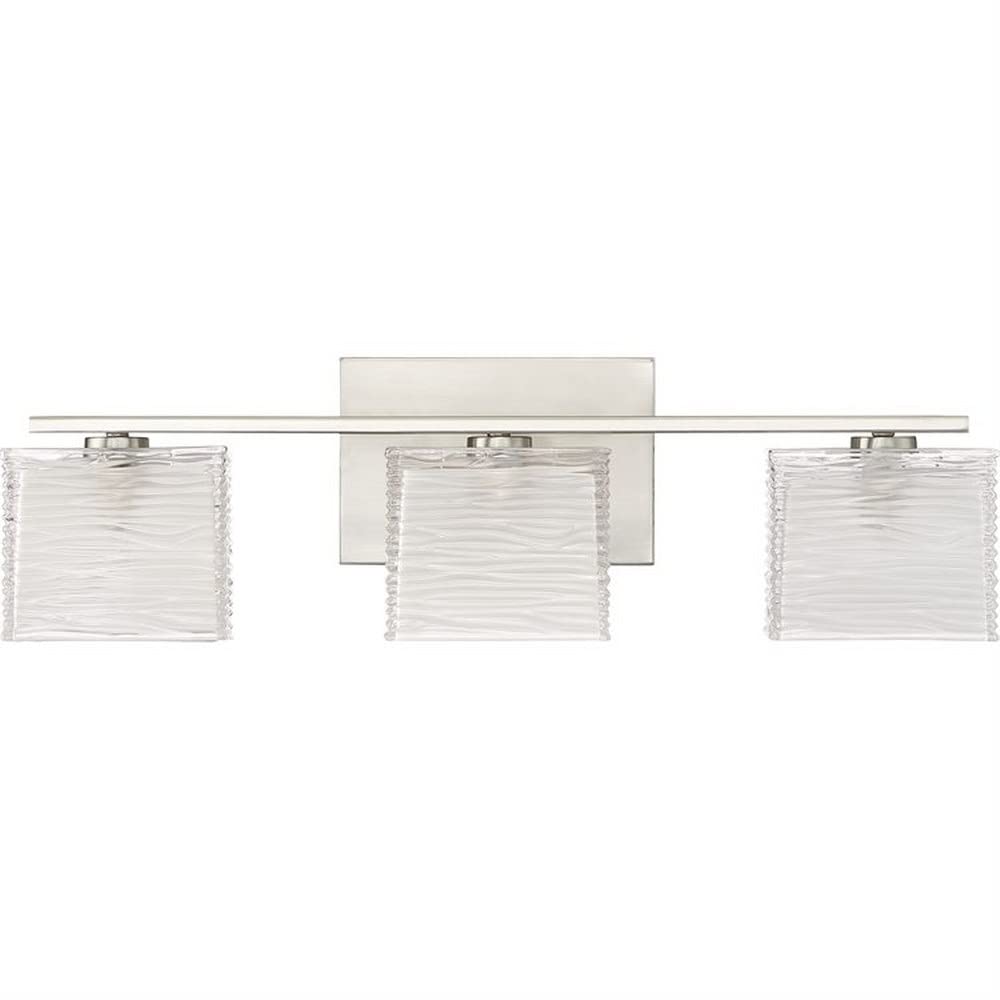 3-Light Brushed Nickel Transitional Bathroom Vanity Light Fixture - Modern Elegant Bath Light for Bathroom, Powder Room & Dressing Area - Model 71-BEL-4352171