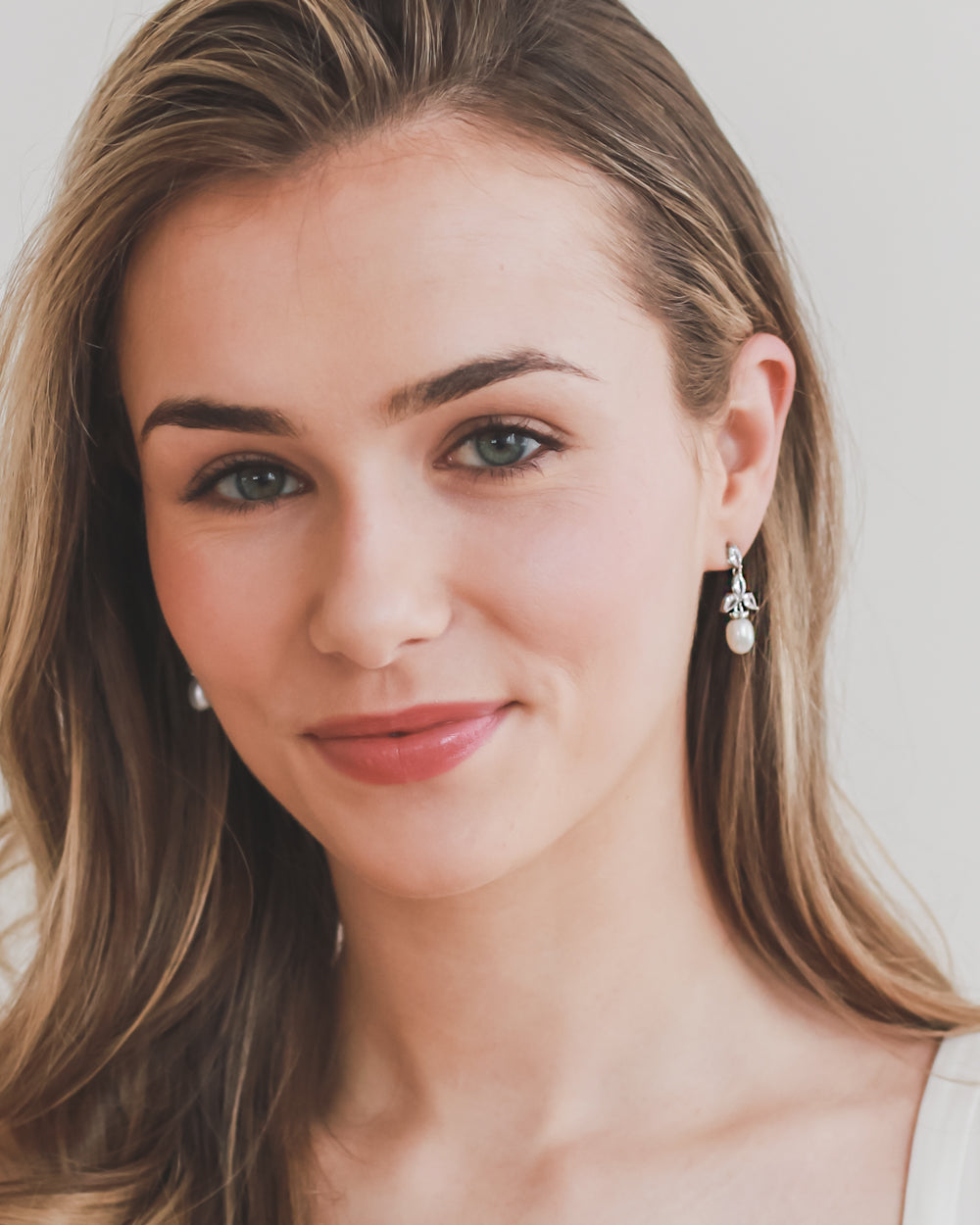 Olivia Freshwater Pearl & Cubic Zirconia Earrings for Women - Elegant Dangle Drop Earrings for Wedding, Party & Special Occasions