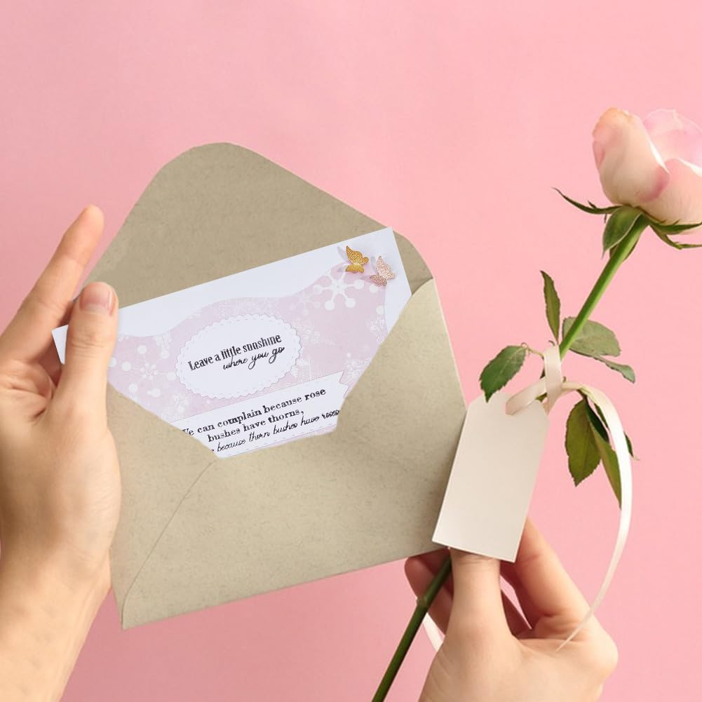 INFUNLY 2-Piece Blessing Words Stamp and Die Set for Card Making - Motivational Quote Silicone Clear Stamps & Label Cutting Dies - Perfect for DIY Scrapbooking, Embossing, Album Decoration and Handmade Greeting Cards