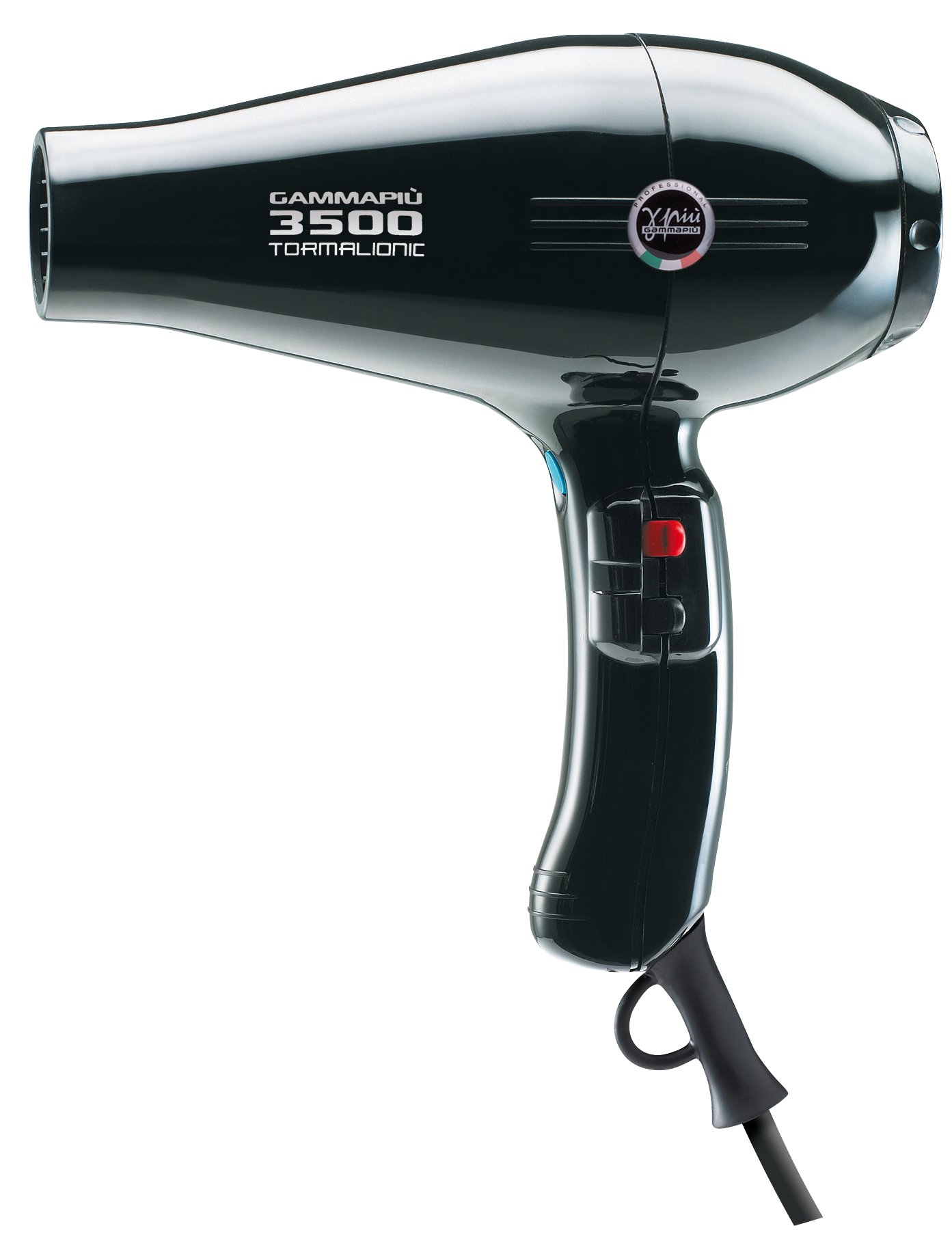 Gamma Più Professional Hair Dryer 3500W - Ionic Technology, Lightweight & Quiet Salon Hair Dryer with Adjustable Speed & Heat Settings for Curly & Straight Hair - 2100-2500W Power, Italian Plug - Perfect for Home Use, Travel & Professional Styling
