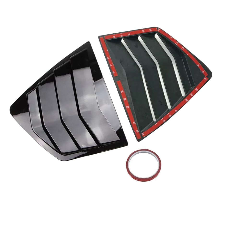 2008-2012 Honda Accord Sedan 8th Gen Window Louvers - Glossy Black Rear Side Window Sun Shade Cover | Car Exterior Accessories & Decoration Trim | Perfect for Sun Protection & Stylish Customization