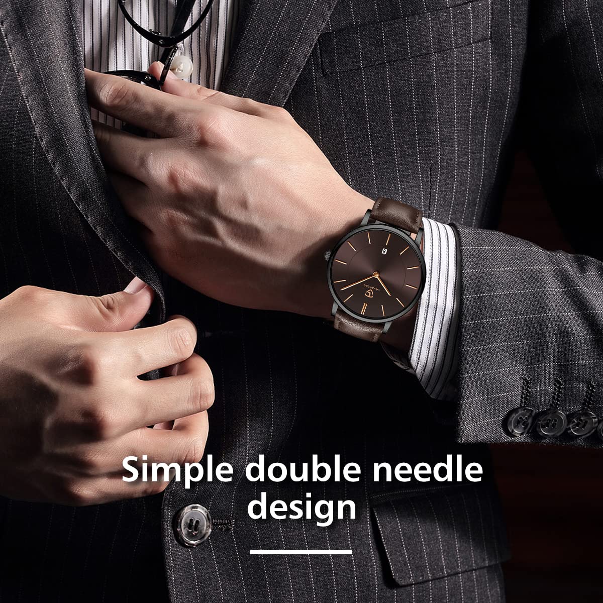 BEN NEVIS Men's Minimalist Analog Watch with Date Display & Genuine Leather Strap - Stylish Fashion Accessory for Business, Casual & Everyday Wear