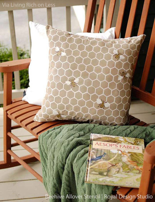 Hexagon Bee Hive Stencil Template for DIY Woodworking, Wall Art & Cake Decorating - Perfect for Beekeeping Crafts, Home Decor & Baking Projects