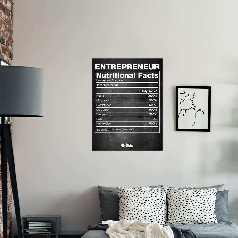 IT'S A SKIN Entrepreneur Motivational Poster - Inspirational Wall Art for Home, Bedroom & Kitchen Decor