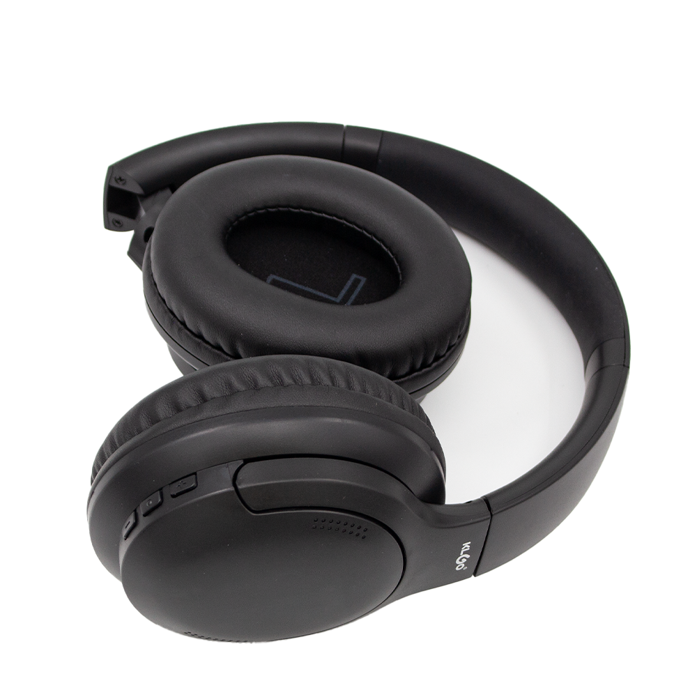 Klgo Wireless Bluetooth Headset - Noise Cancelling Over-Ear Headphones with Mic, Black (B 9 BK) | Perfect for Gaming, Work Calls & Music Listening