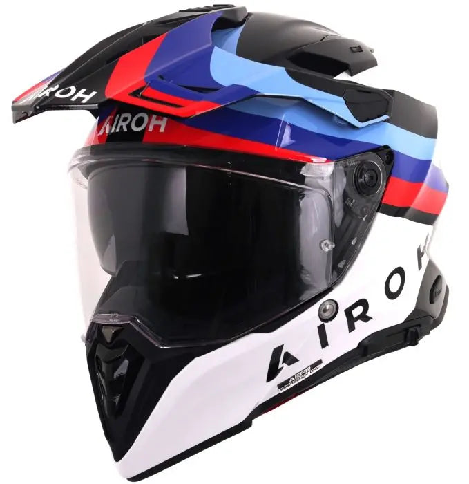 Airoh Commander 2 Doom Gloss Black Motorcycle Helmet - DOT & ECE Certified Full Face Helmet for Street Bikes, Cruisers & Racing - Lightweight & Aerodynamic Design for Comfortable Long Rides