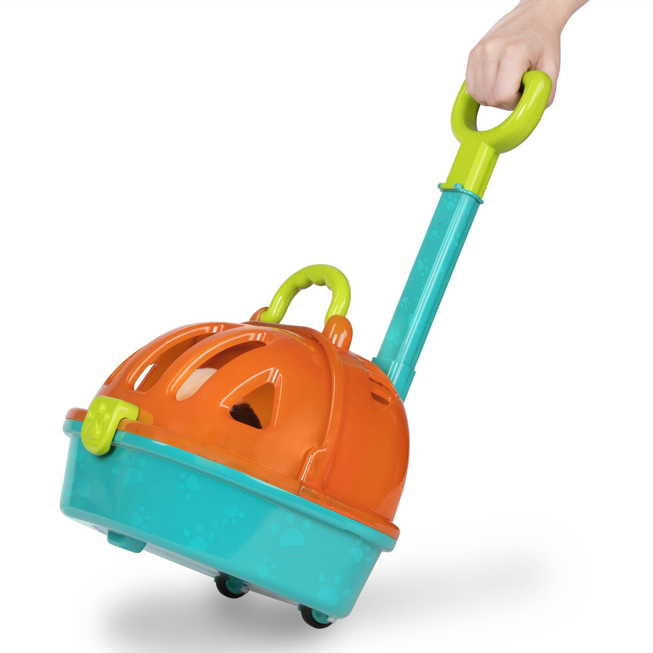 Battat Rolling Pet Carrier - Plush Dog Toy & Animal Hospital Playset - Pretend Vet Kit for Toddlers 2 Years and Up - Pup & Go Vet Carrier - Perfect for Imaginative Play, Vet Role-Playing, and Early Learning Activities