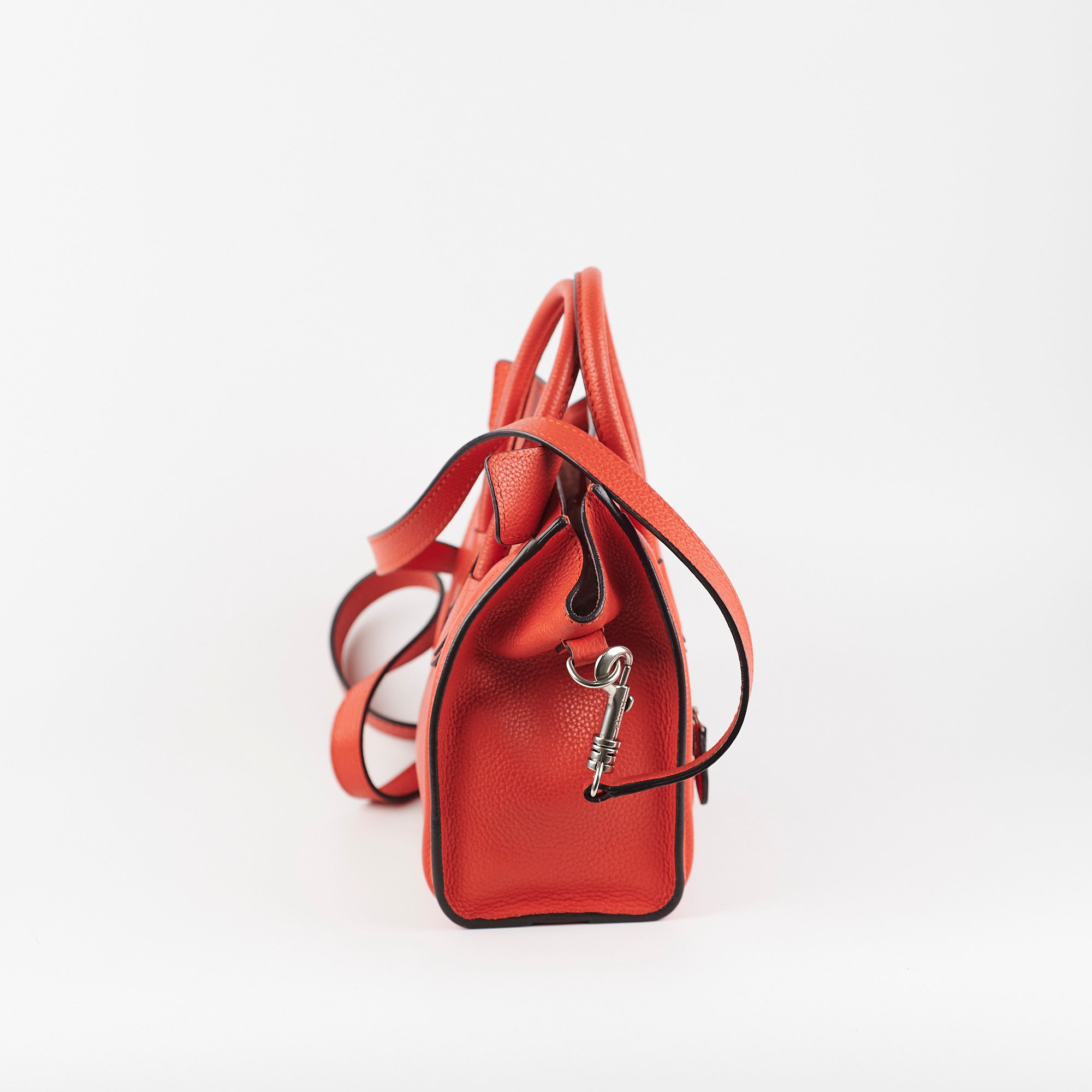 Celine Luggage Nano Handbag in Red | Genuine Leather Crossbody Bag for Women | Perfect for Work, Travel & Everyday Use