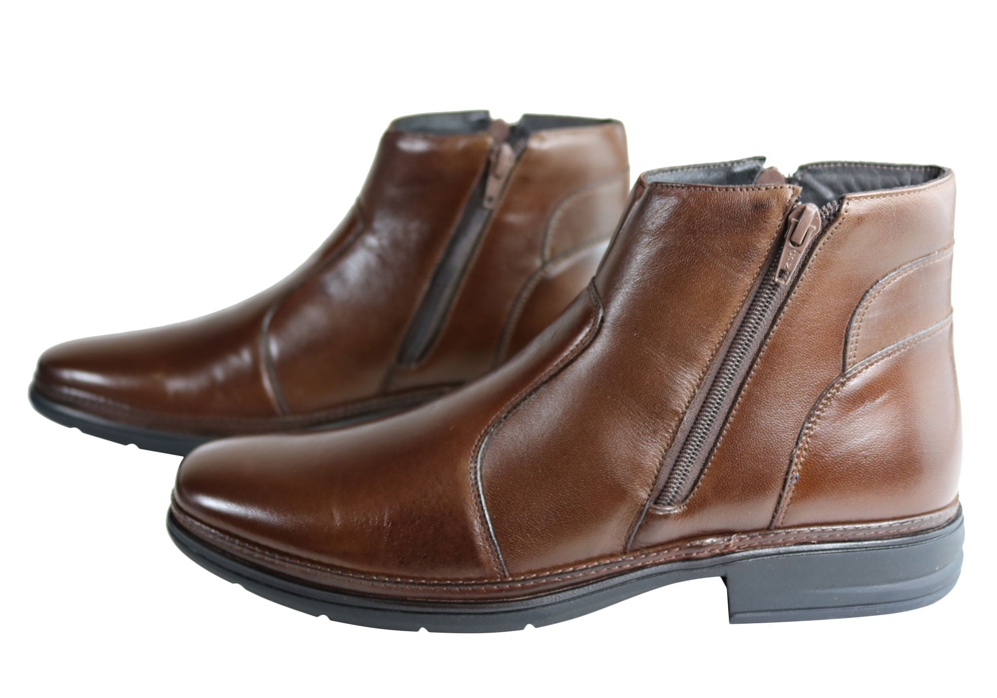 Savelli Aston Men's Comfortable Leather Dress Boots - Handcrafted in Brazil - Perfect for Business, Office & Formal Occasions