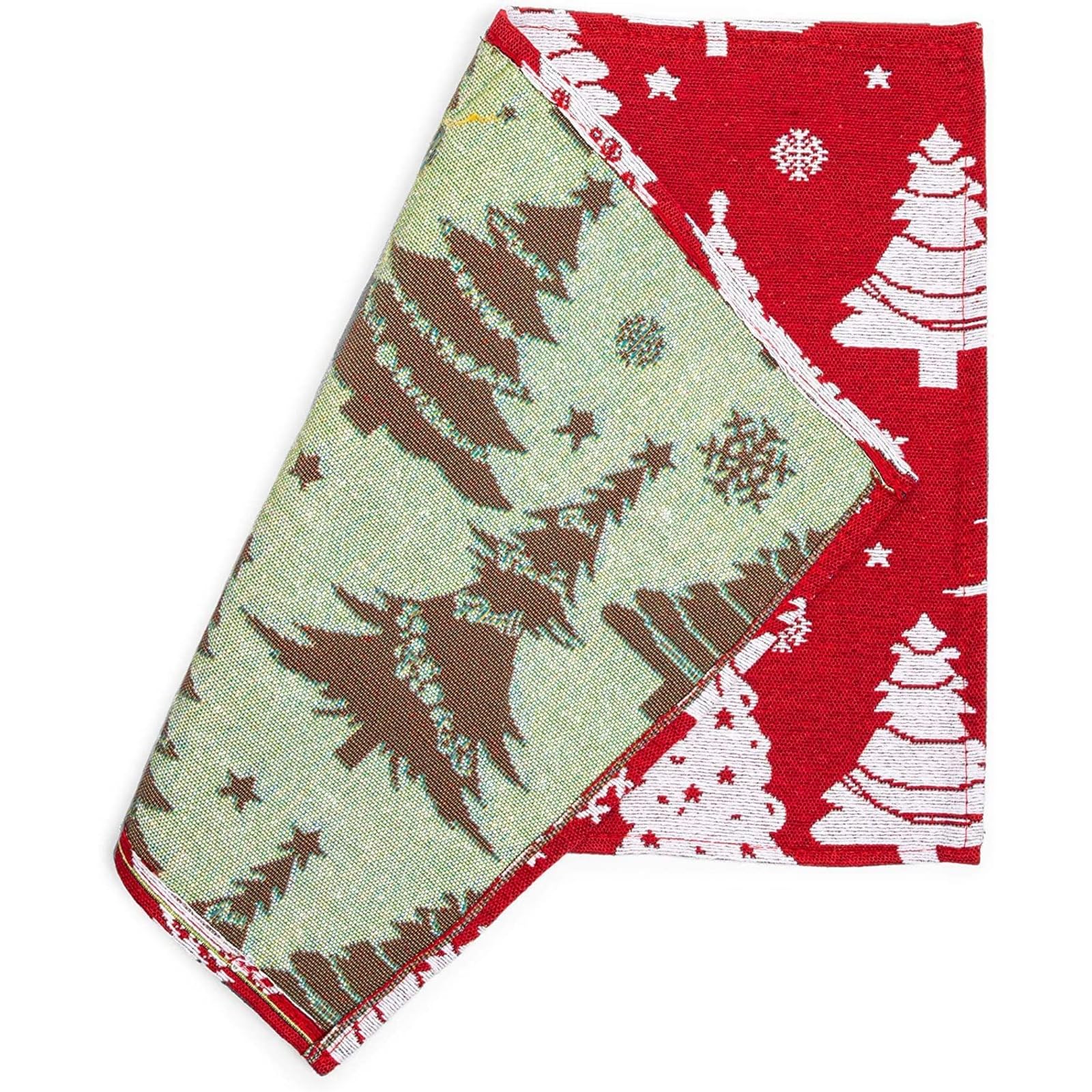 Okuna Outpost Red Christmas Tree Placemats Set of 6 - 17.5 x 13 Inch Holiday Dining Table Mats for Christmas Decor - Perfect for Festive Gatherings, Dinner Parties & Seasonal Home Decor