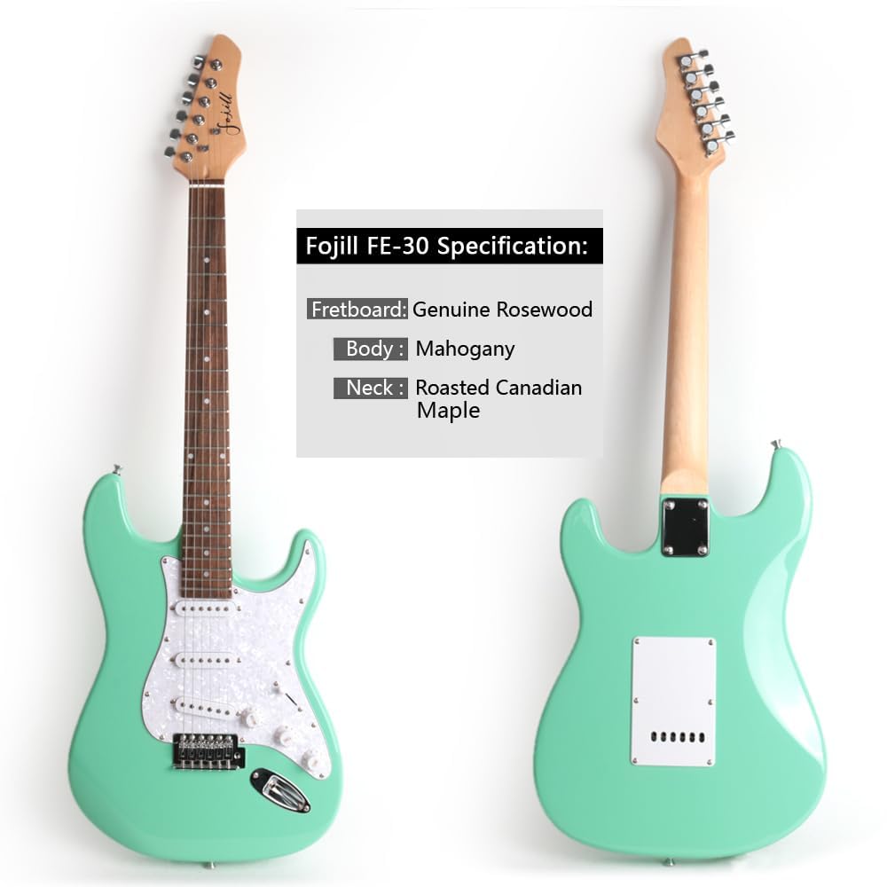 Full Size Electric Guitar Beginner Kit with Amplifier, 600D Gig Bag, Picks, Cable, Strap & Extra Strings - Complete Starter Package for Adults & Teens (FSTS-30, STGR) | Perfect for Home Practice, Live Performances & Music Lessons