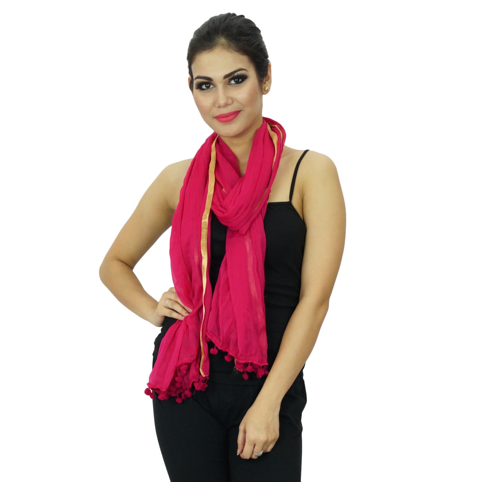 Viscose Chiffon Scarf for Women - Elegant Indian Dupatta for Party & Wedding