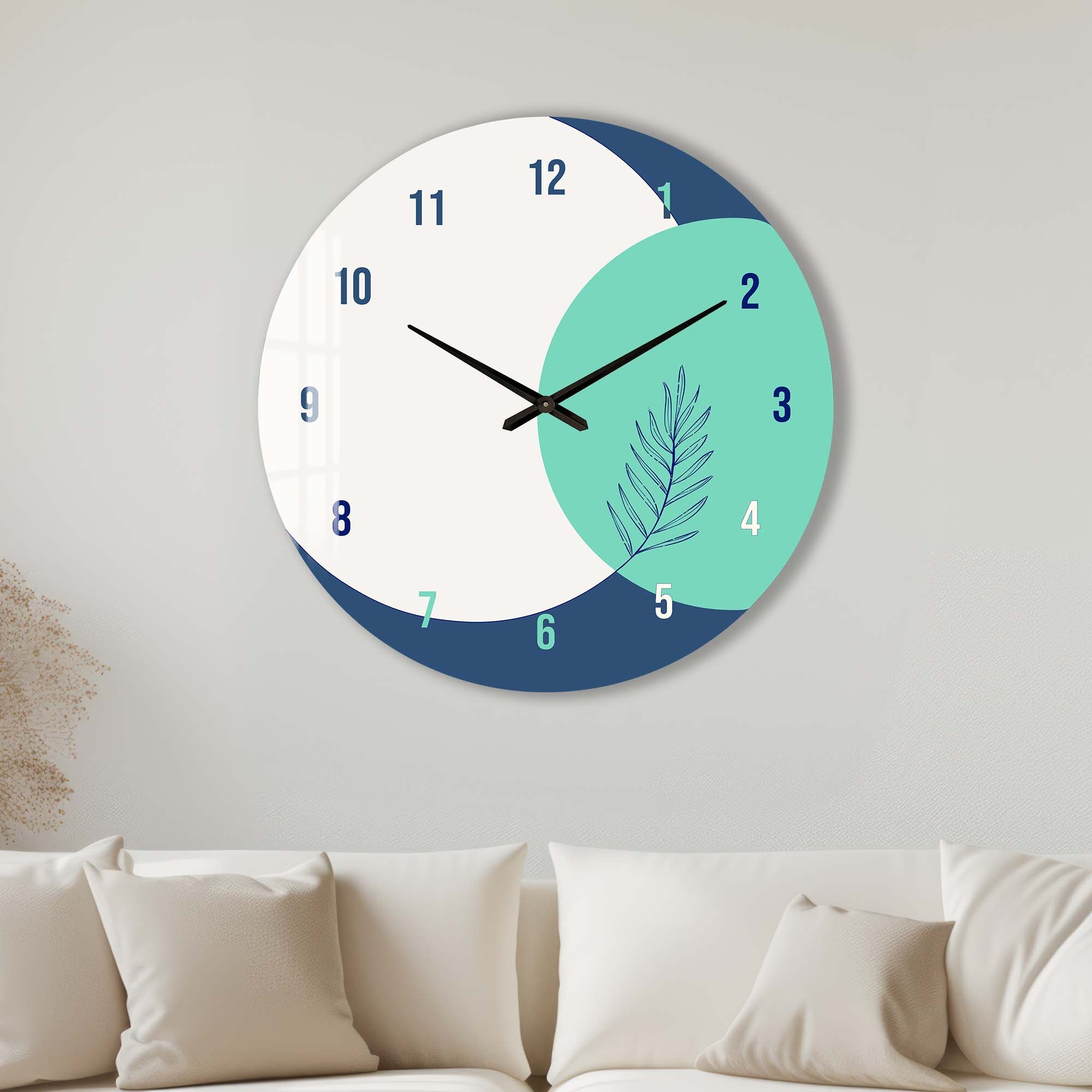 Zen Glass Wall Clock - Modern Silent Non-Ticking 12 Inch Round Clock for Home, Office, and Living Room Decor | Perfect for Bedroom, Kitchen, and Workspace