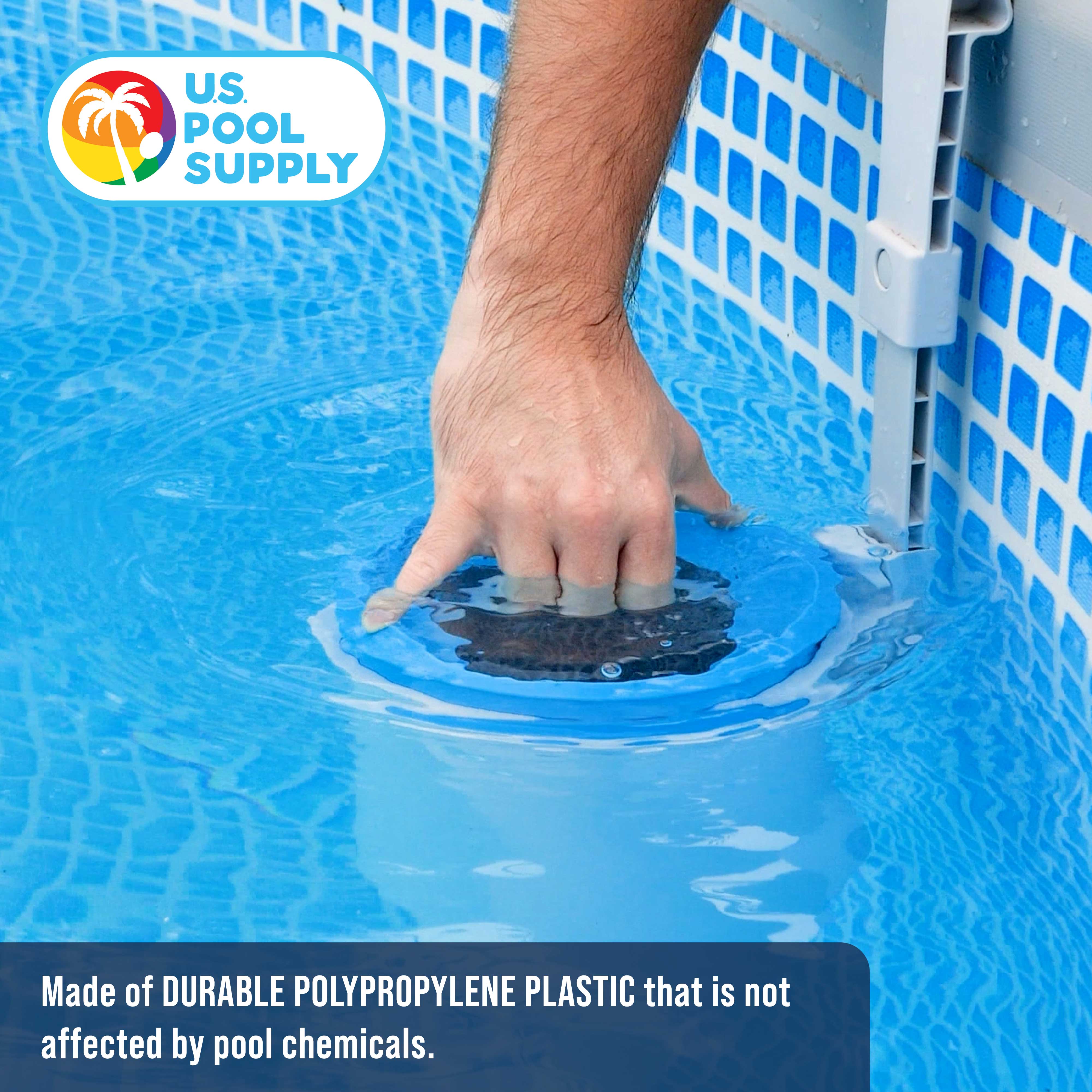 Floating Pool Skimmer for Above Ground Pools - 5 Adapter Kit with Debris Basket | Wall Mount & Inflatable Collar Compatible | Perfect for Metal Frame & Tubular Pools | Keep Your Pool Clean All Season