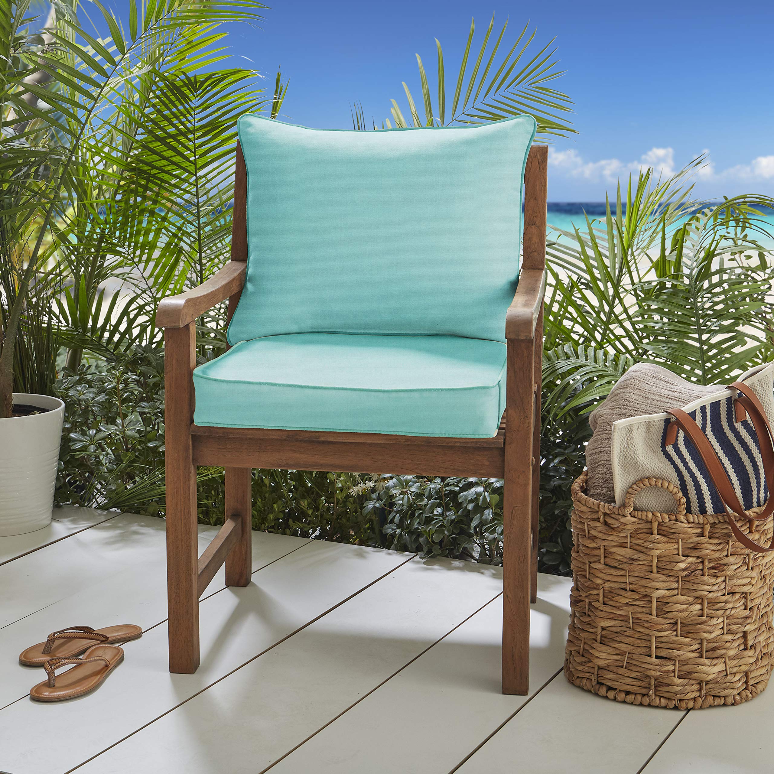 Sorra Home Sunbrella Canvas Aruba Outdoor Seat and Back Cushion Set - 25