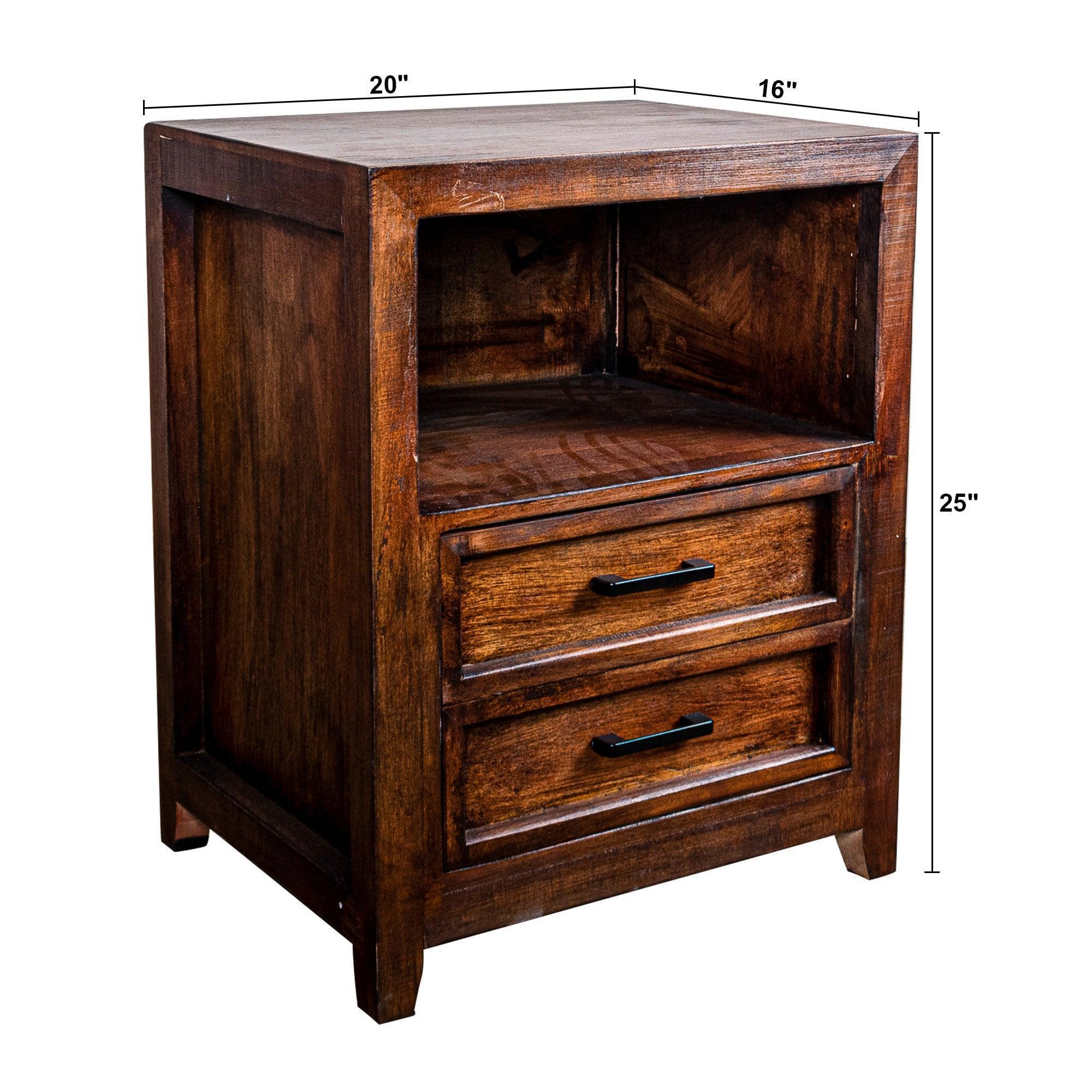 Modern Assembled Brown 2-Drawer Cabinet Nightstand with Storage - Perfect for Bedroom, Living Room & Office Furniture Organization