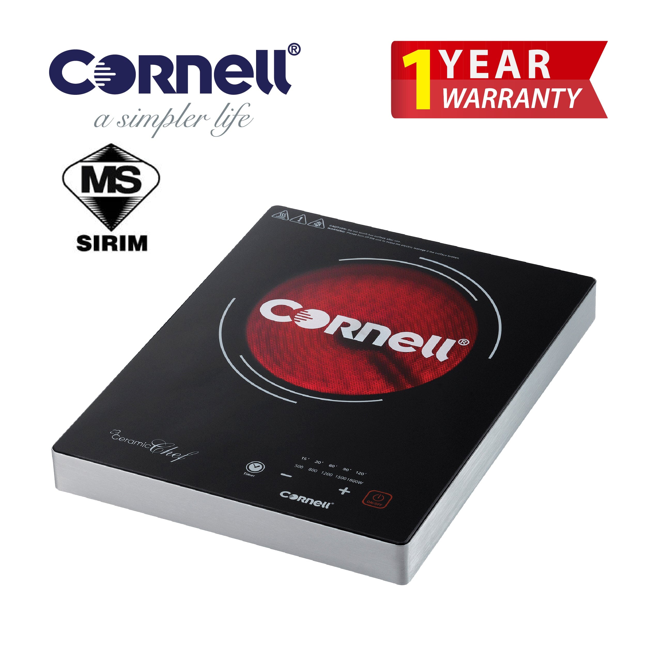 Cornell 2000W Ceramic Induction Cooktop - Fast Heating, Energy Efficient, Safe Cooking for Home & Kitchen | Perfect for Boiling, Frying & Simmering