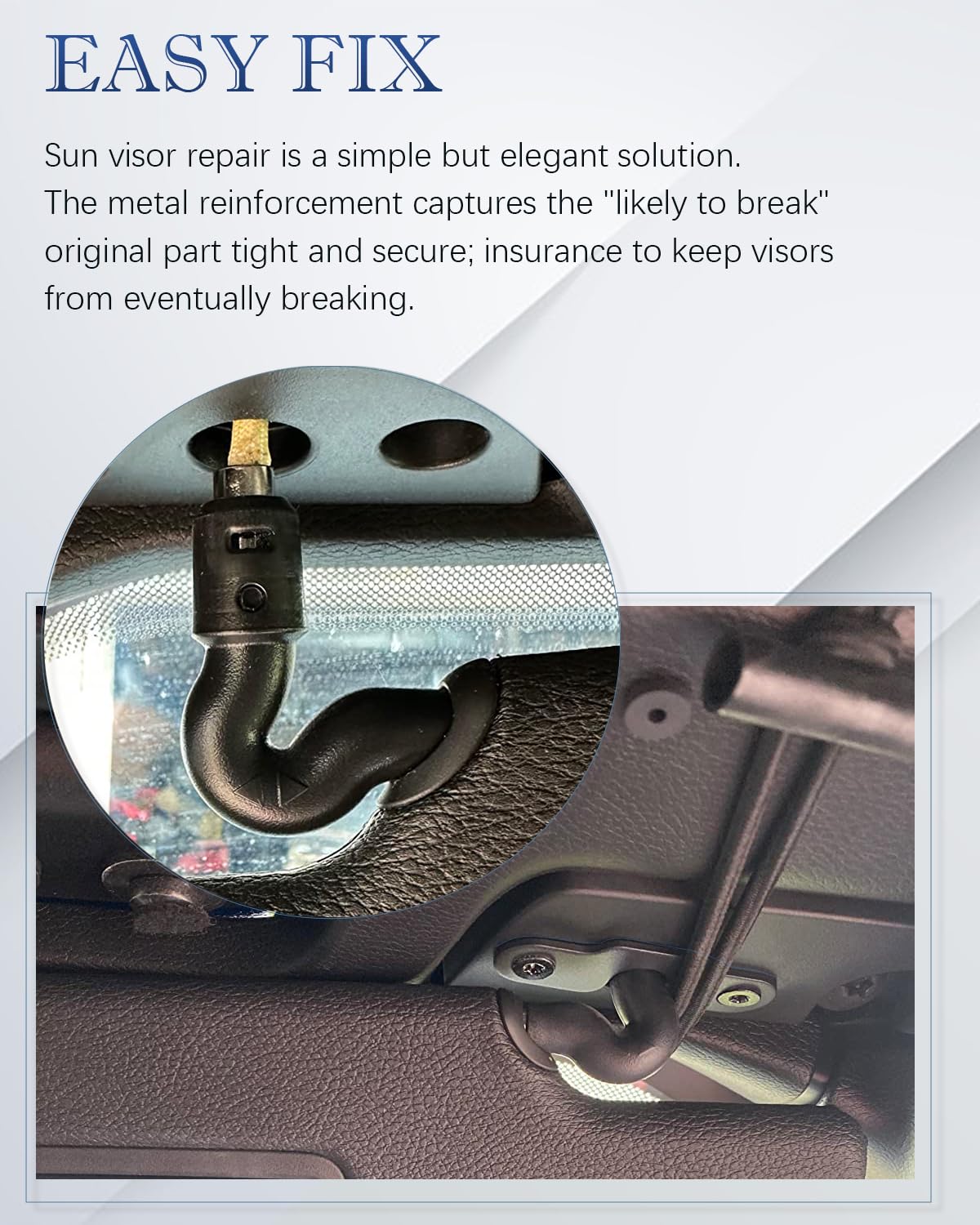 Aluminum Alloy Sun Visor Clips for Jeep Wrangler JK/JL & Gladiator JT (2018-2023) - Black Upgrade Repair Kit | Durable Replacement for Off-Road & Daily Driving