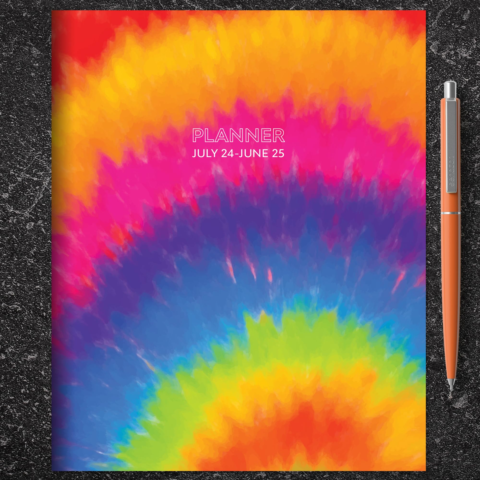 TF PUBLISHING Tie Dye Medium Monthly Planner 2024-2025 (July 2024 - June 2025) - 2 Page Spreads with Extra Large Calendar Grids & Planning Prompts - 6.5 x 8 Inch Academic Planner - Perfect for Students, Teachers & Office Organization
