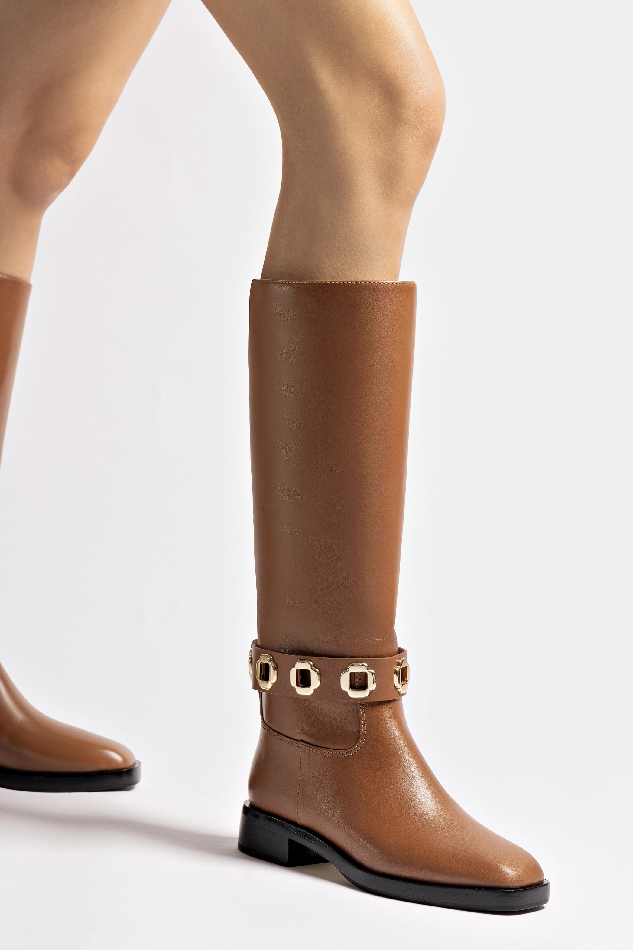 Milan Flat Boots in Caramel Leather - Comfortable Women's Ankle Boots for Fall & Winter Fashion, Casual Outfits and Office Wear