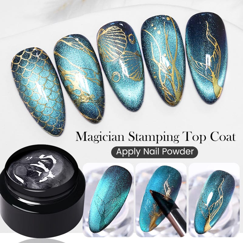 5-Piece Magician Stamping Nail Art Kit - Professional Manicure Design Set for Salon & Home Nail Care - Perfect for DIY Nail Art, Parties & Gifts