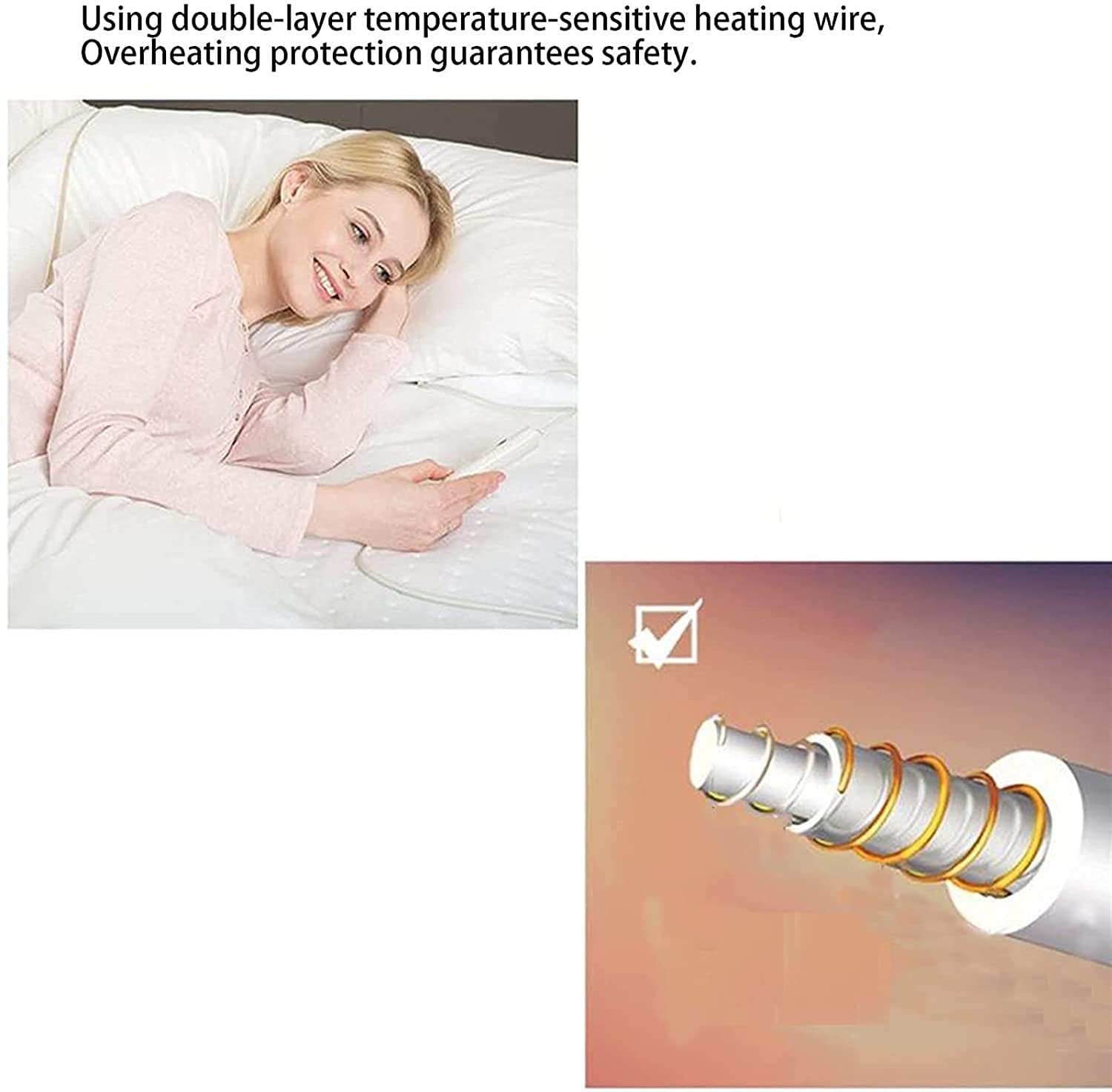 Premium Electric Blanket - 3 Heat Settings, Washable & Overheat Protection - 59
