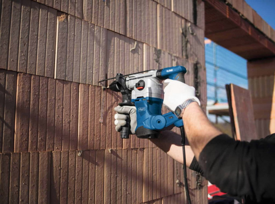 Scheppach DH1300PLUS 1300W Heavy Duty Hammer Drill with 32-Piece Accessory Kit - Perfect for Masonry, Concrete Drilling & DIY Home Improvement Projects