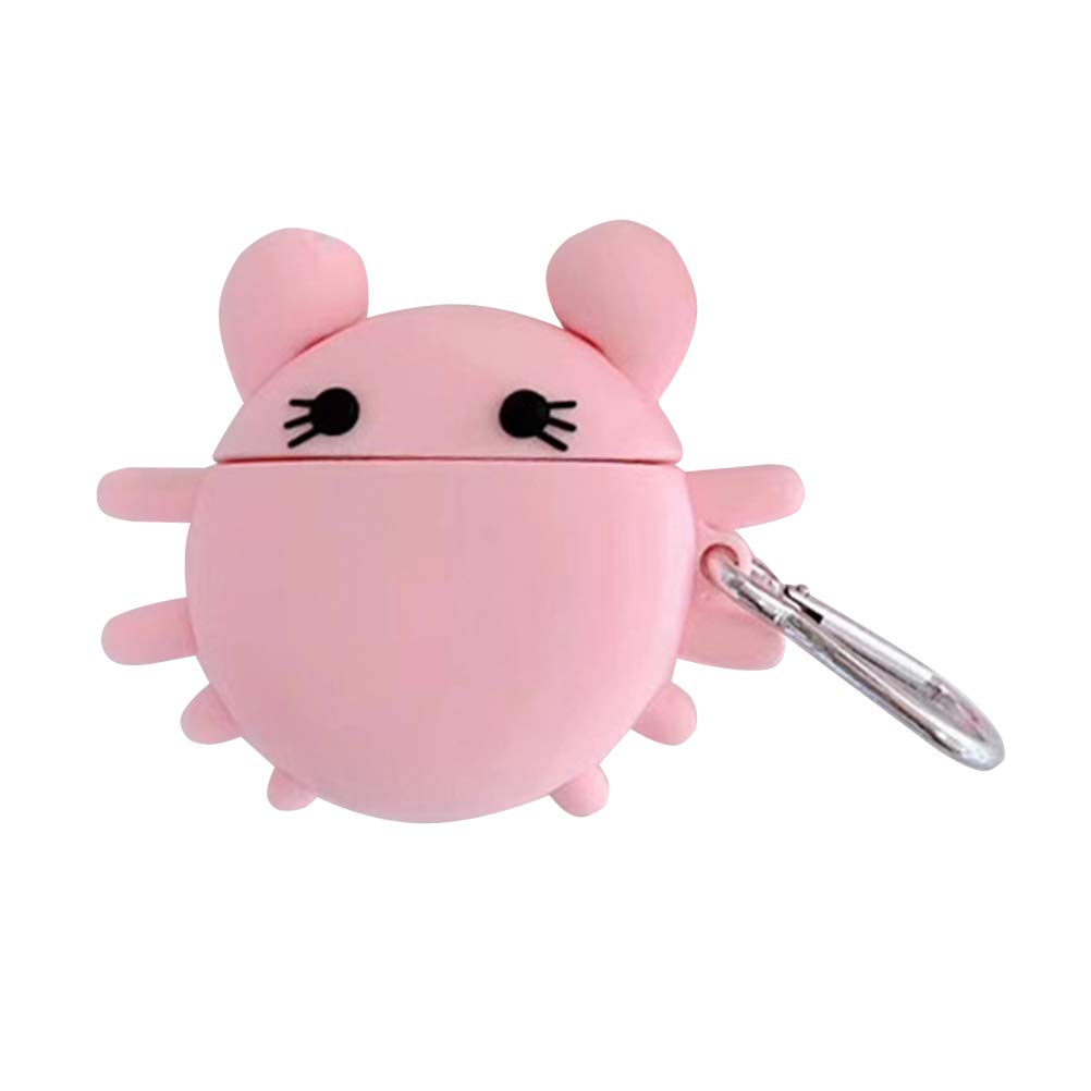 Cartoon Pink Crab-Shaped Wireless Earbuds Case - Protective Cover Compatible with AirPods 1/2 - Cute & Durable Headset Storage for Travel, Gym & Daily Use
