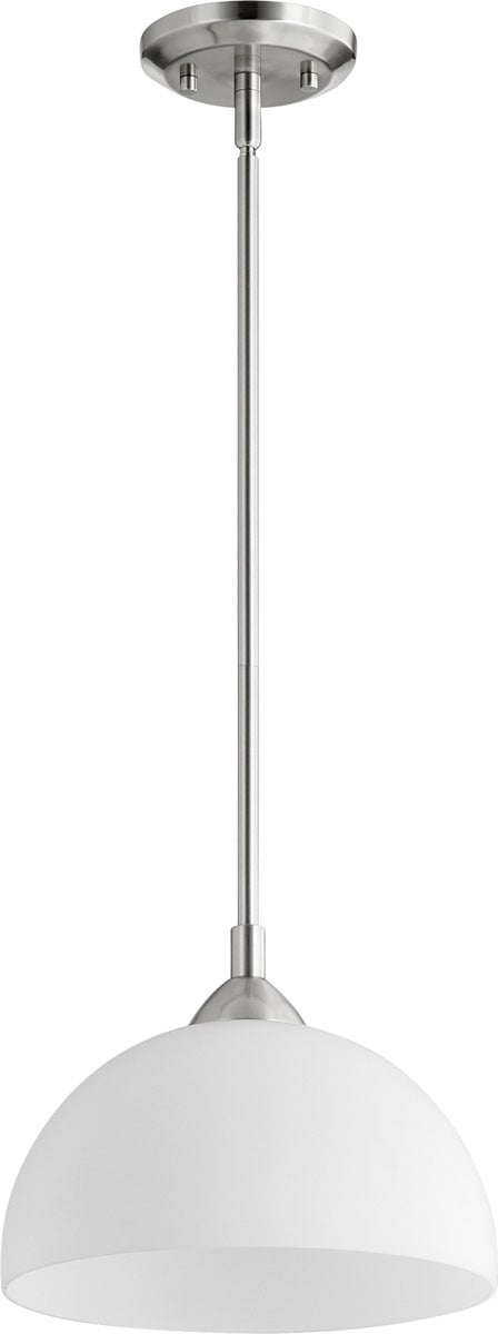 11W Barkley Single Light Pendant - Satin Nickel Finish - Modern Ceiling Light Fixture for Dining Room, Kitchen Island or Bedroom