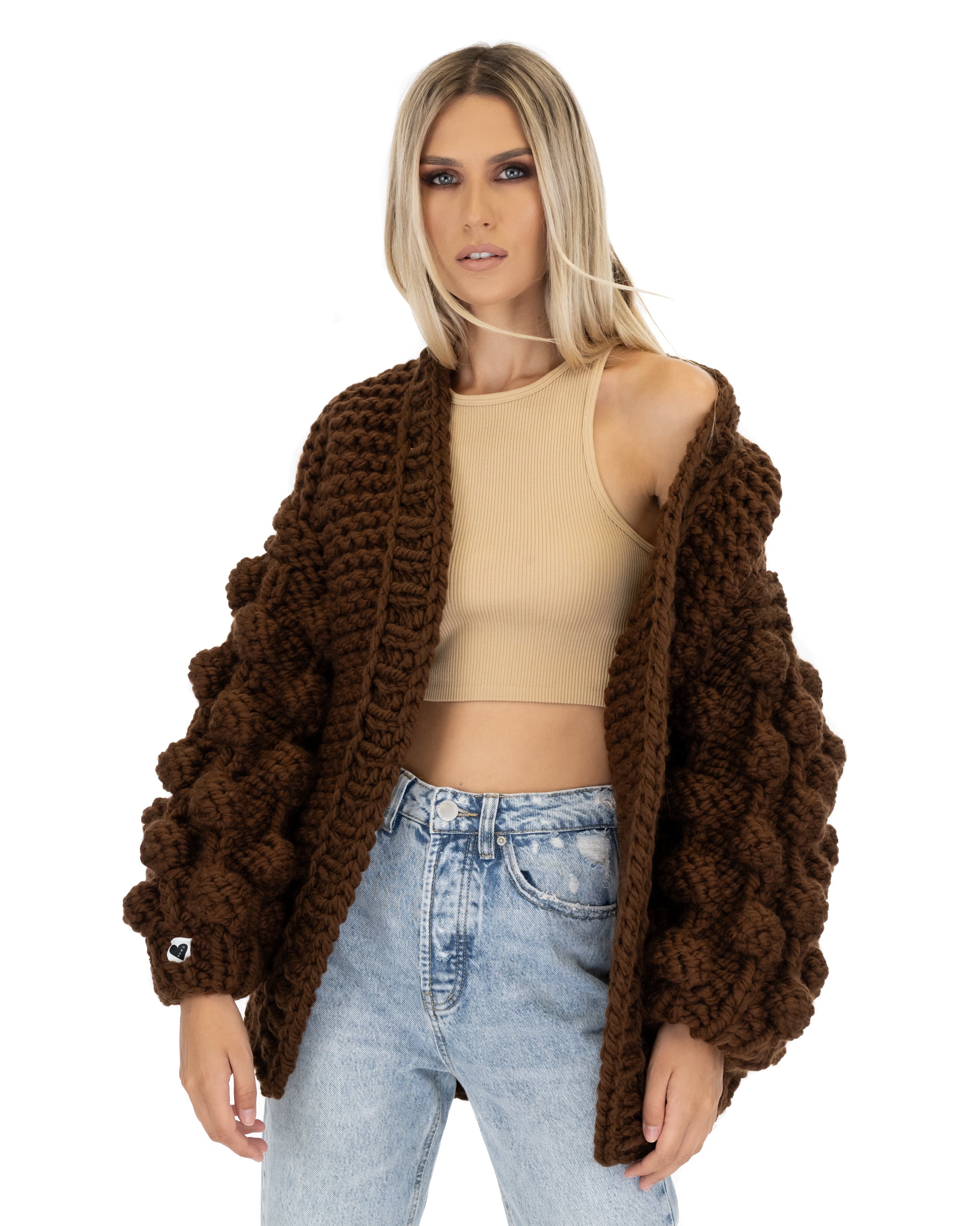Stylish Bubble Sleeve Cardigan for Women - Soft Knit Open Front Sweater | Perfect for Office, Date Night & Casual Outfits