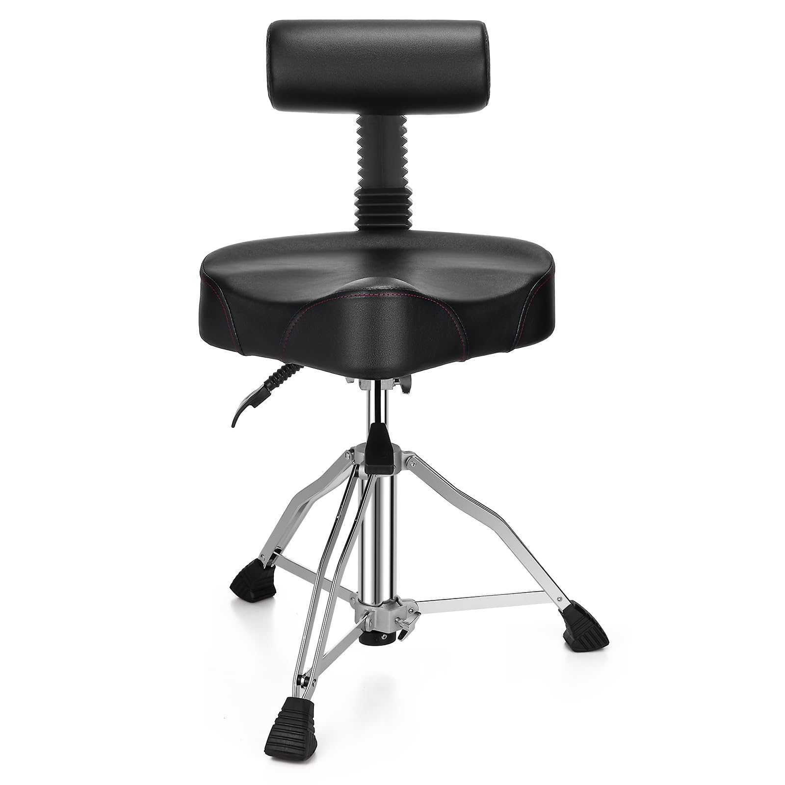 Adjustable Hydraulic Drum Throne with Memory Foam Seat & Backrest - Motorcycle Style Drum Chair for Adults & Professionals | Perfect for Drummers, Studio Sessions & Live Performances